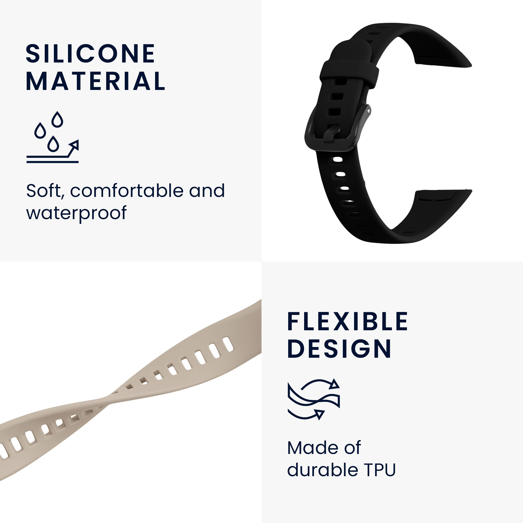 Sada řemínků na chytré hodinky Huawei Band 6 2 ks černo-béžové