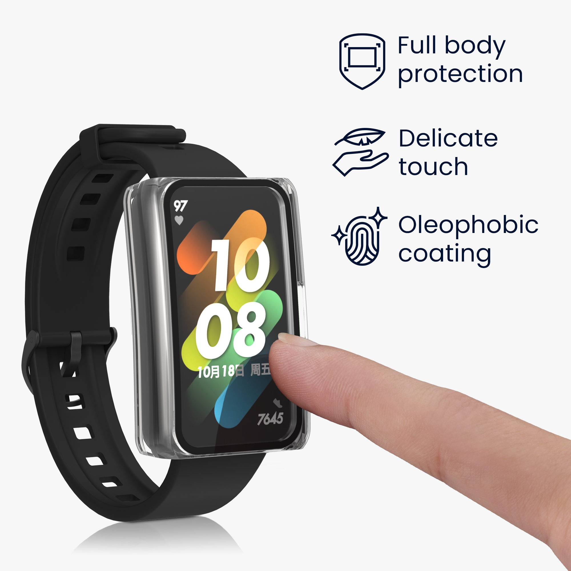 Ochranný rámeček se sklem na fitness náramek HONOR Band 7 / Band 6 / Huawei Band 7 / Band 6 Case 2 ks transparentně-béžové