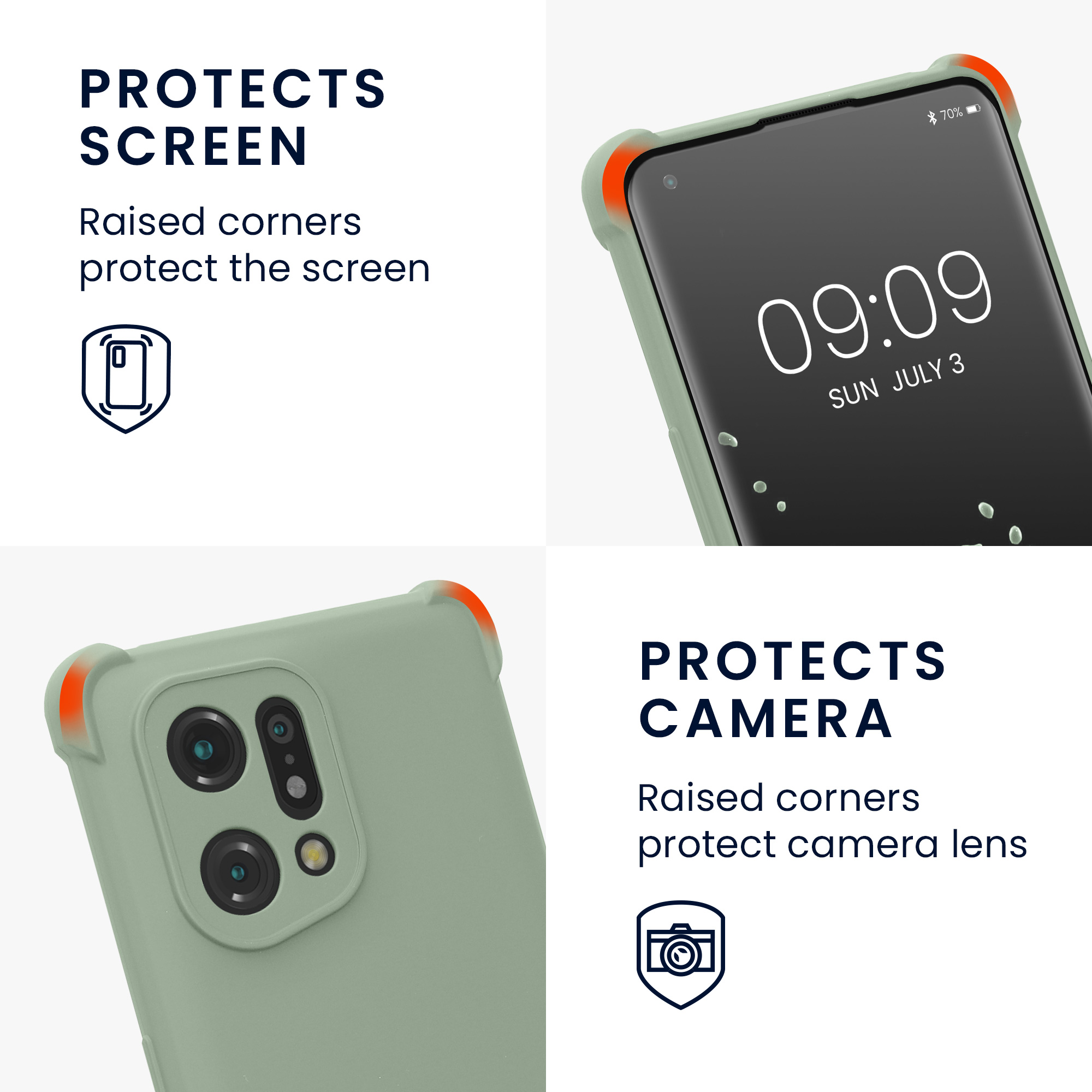 Crossbody kryt na mobil Oppo Find X5 (5G) kwmobile šňůrka šedo-zelená