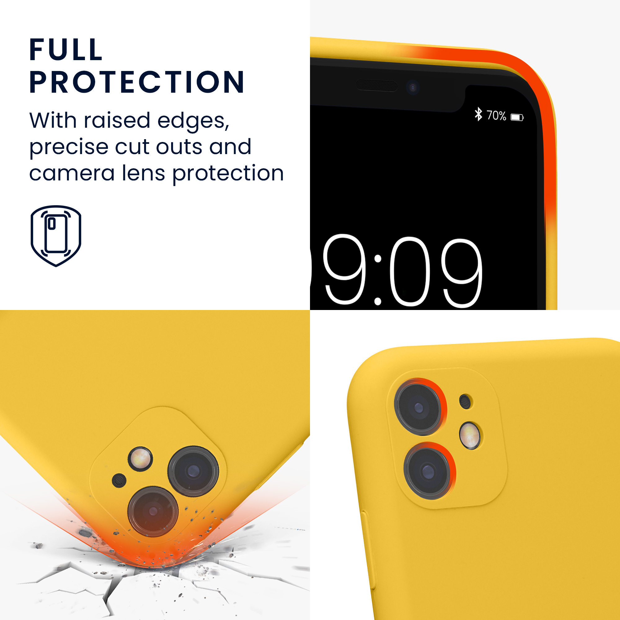 Pouzdro pro Apple iPhone 11 kwmobile tenké Soft Touch silikonové - zářivě žlutá