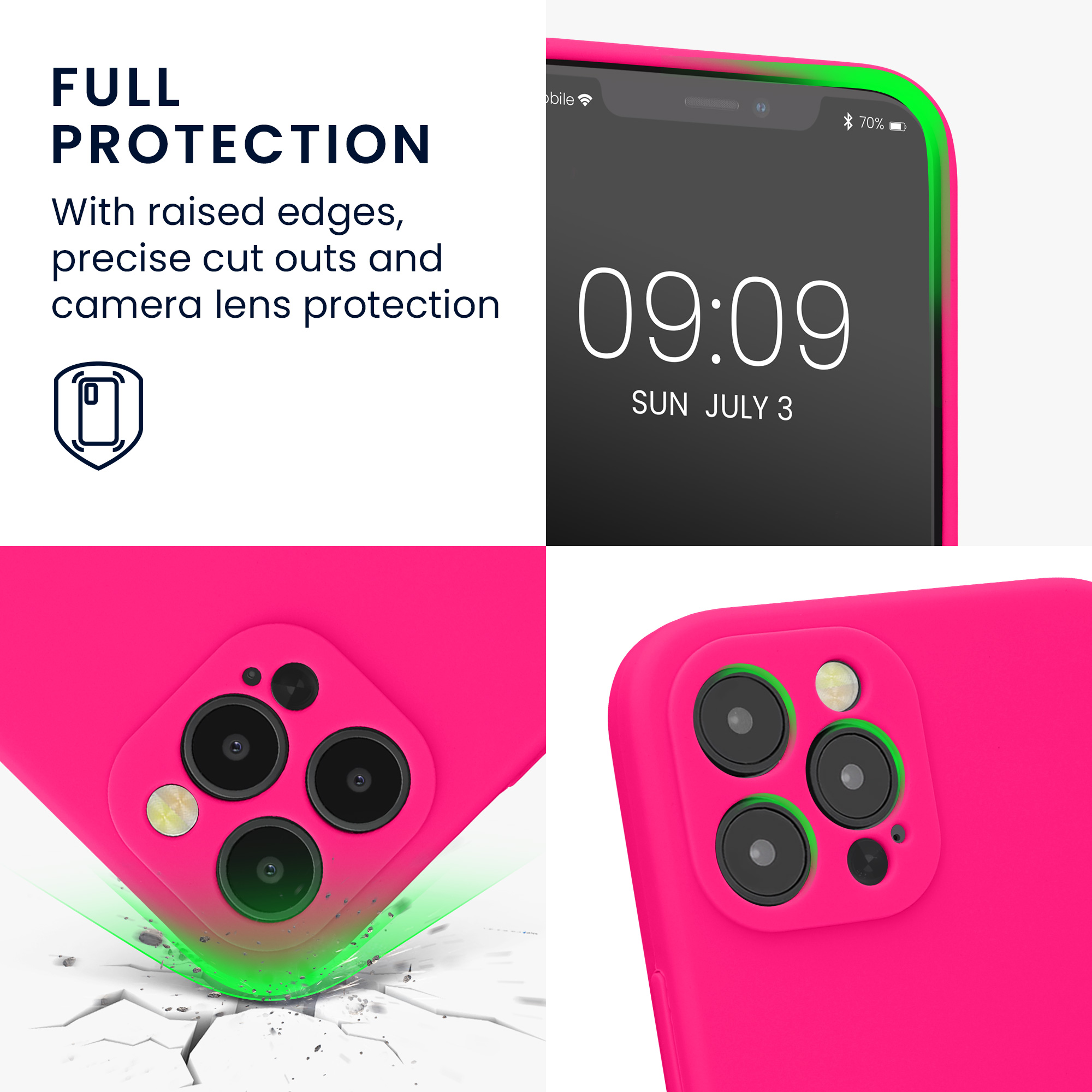 Silikonový kryt kwmobile pro iPhone 12 Pro Max - neonově růžová
