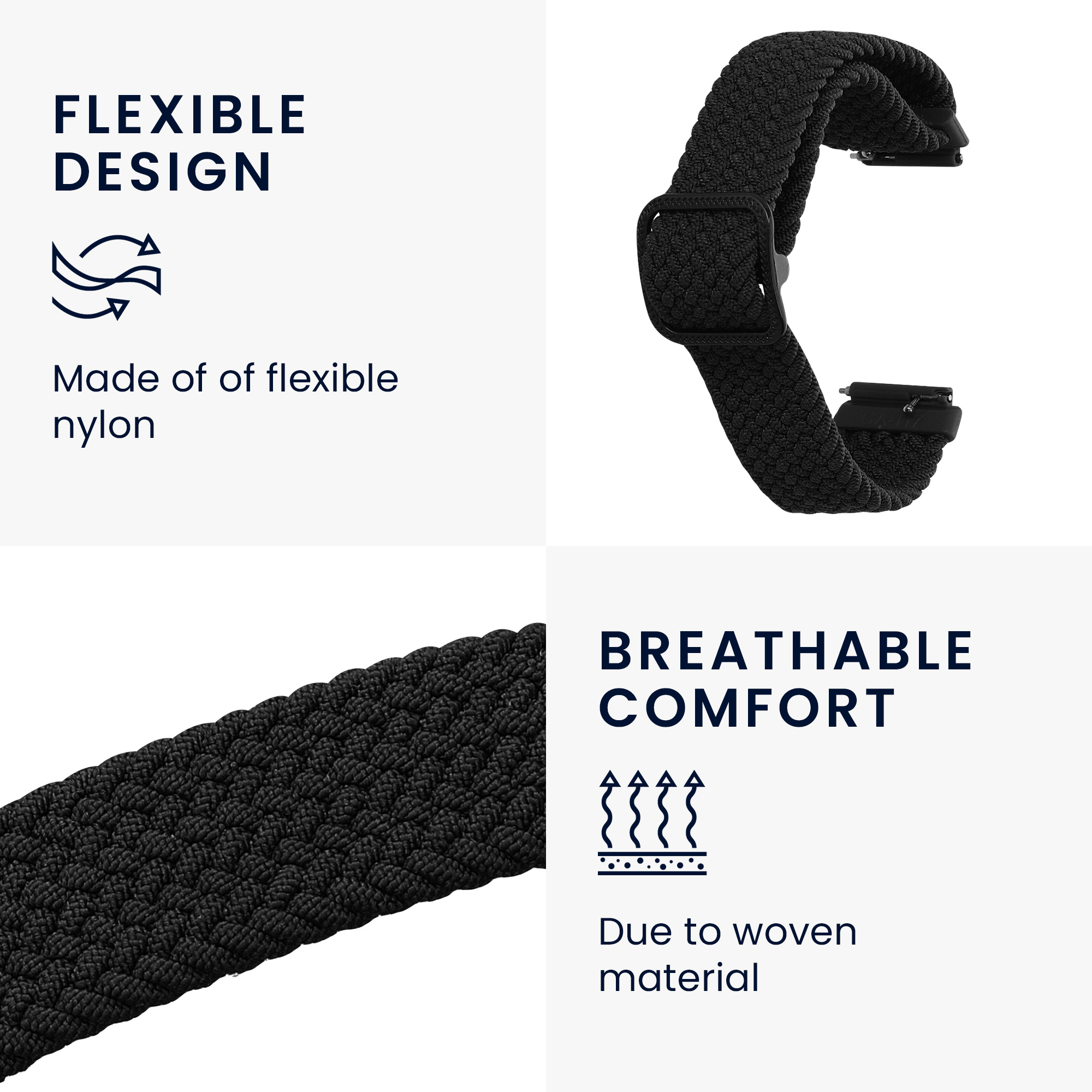 Nylonový řemínek na chytré hodinky Huawei Band 7 černé
