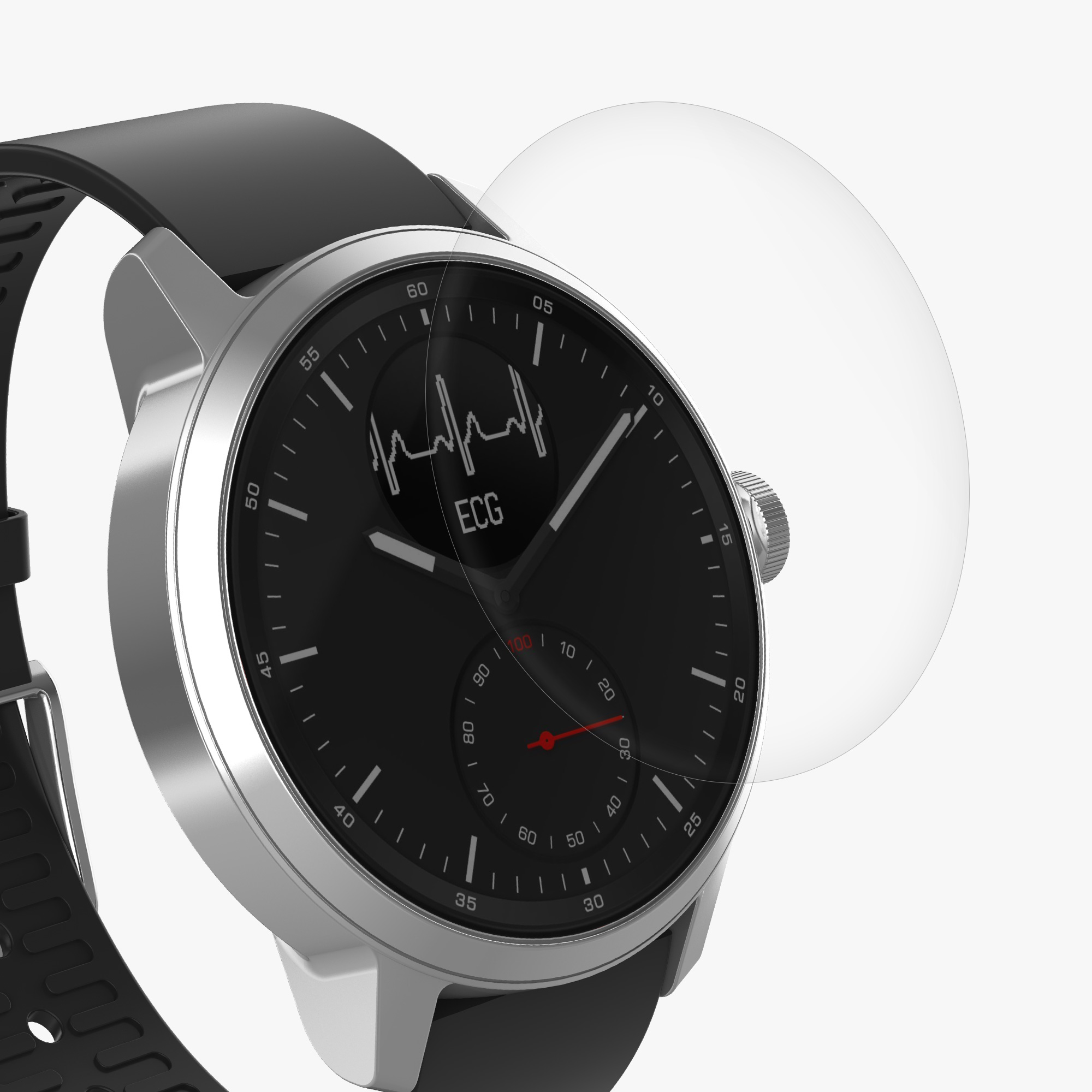 3x Ochranná fólie Withings Scanwatch 42mm kwmobile - transparentní