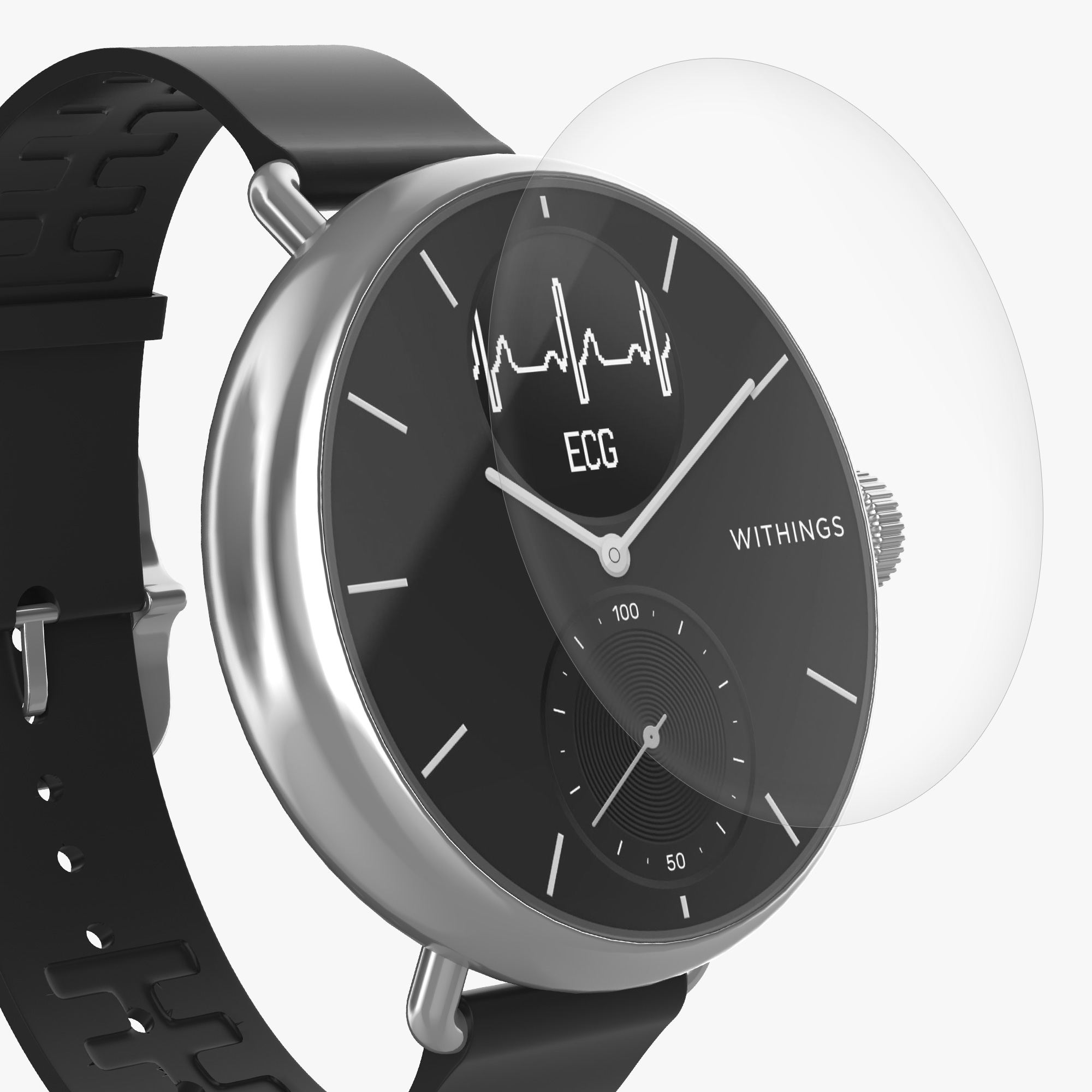 3x Ochranná fólie Withings Scanwatch 38mm kwmobile - transparentní