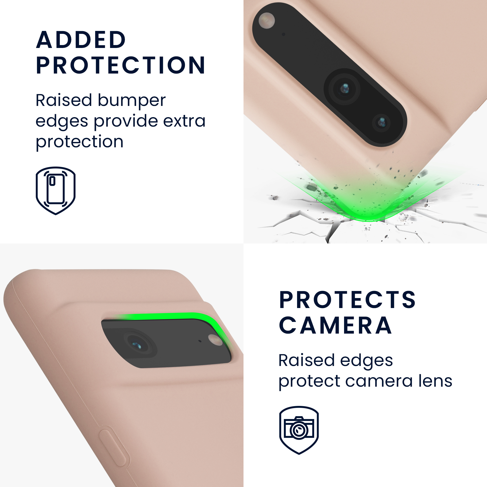 TPU silikonový kryt pro Google Pixel 7, měkký povrch kwmobile ‑ kokosově krémová