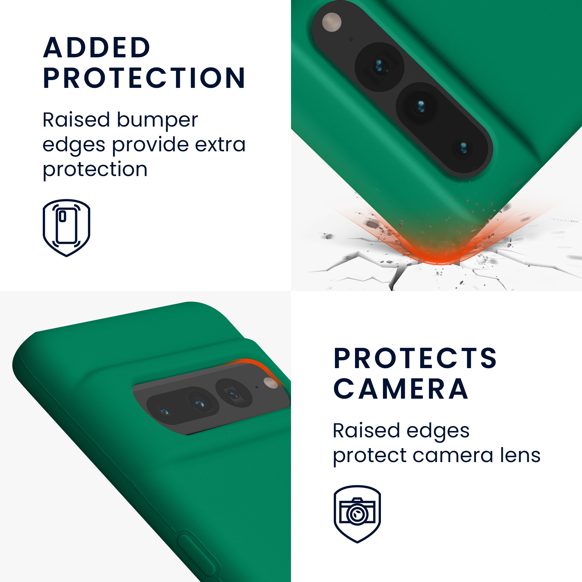 TPU silikonový kryt pro Google Pixel 7 Pro, měkký povrch kwmobile ‑ smaragdově zelená