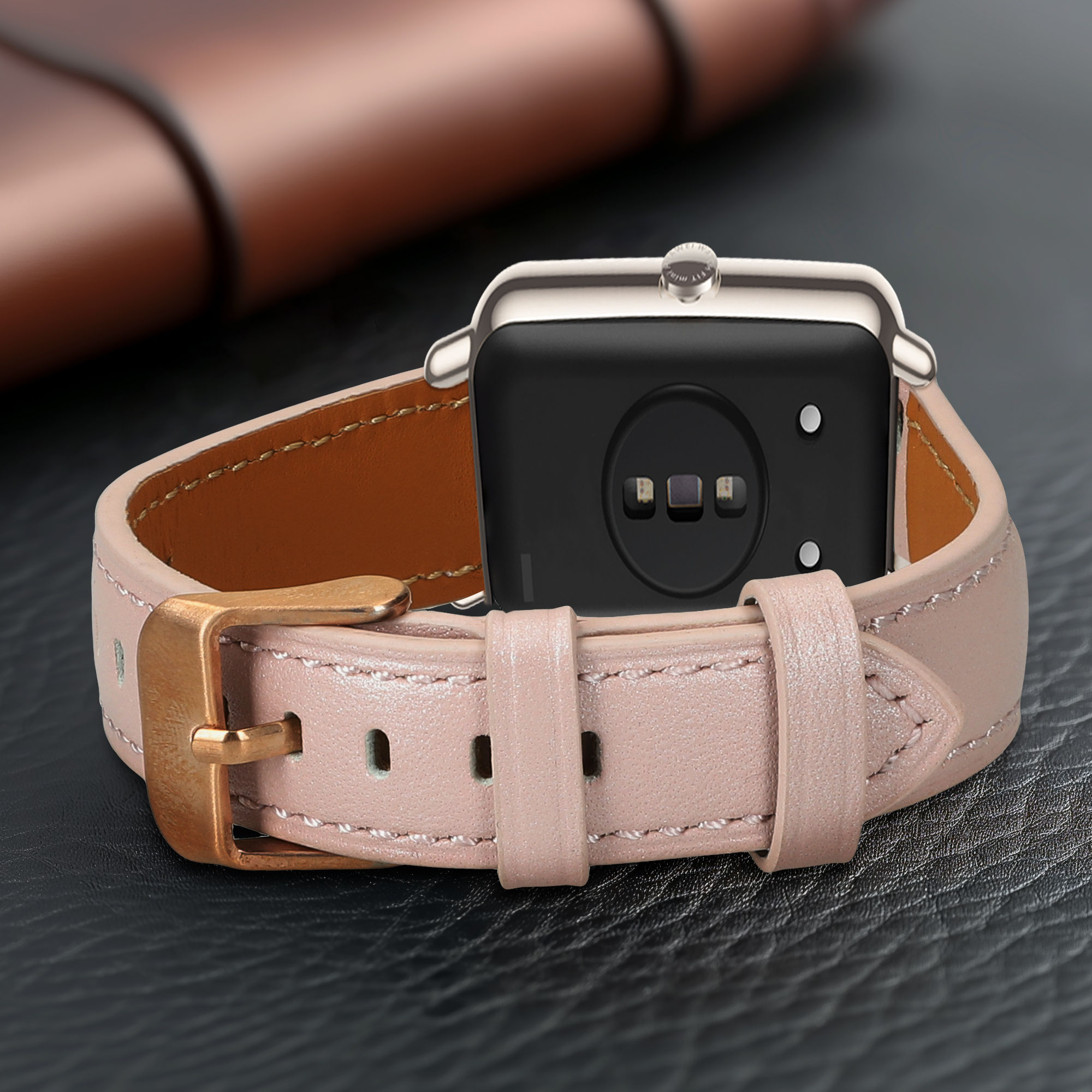 Kožený řemínek Huawei Watch Fit mini pudrová růžová/hnědá kwmobile