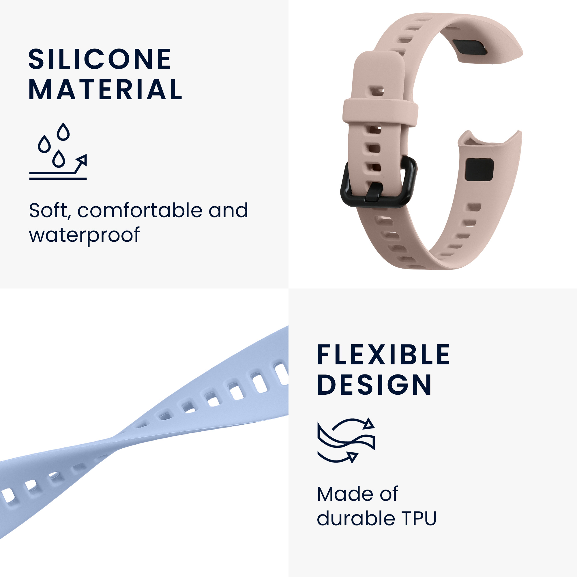 Sada řemínků na chytré hodinky Huawei Band 4 2 ks světle modré