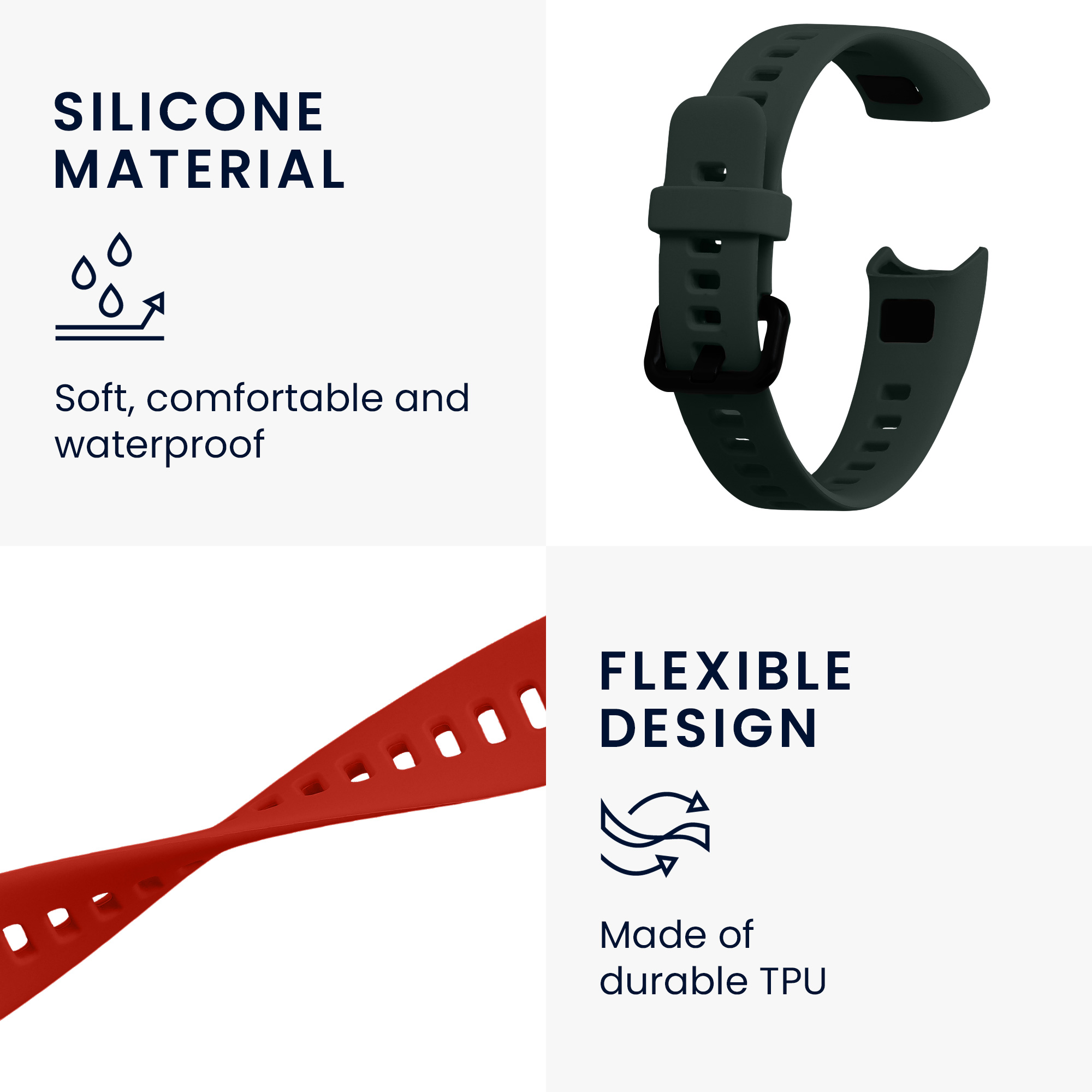 Sada řemínků na chytré hodinky Huawei Band 4 2 ks tmavě zeleno-oranžové