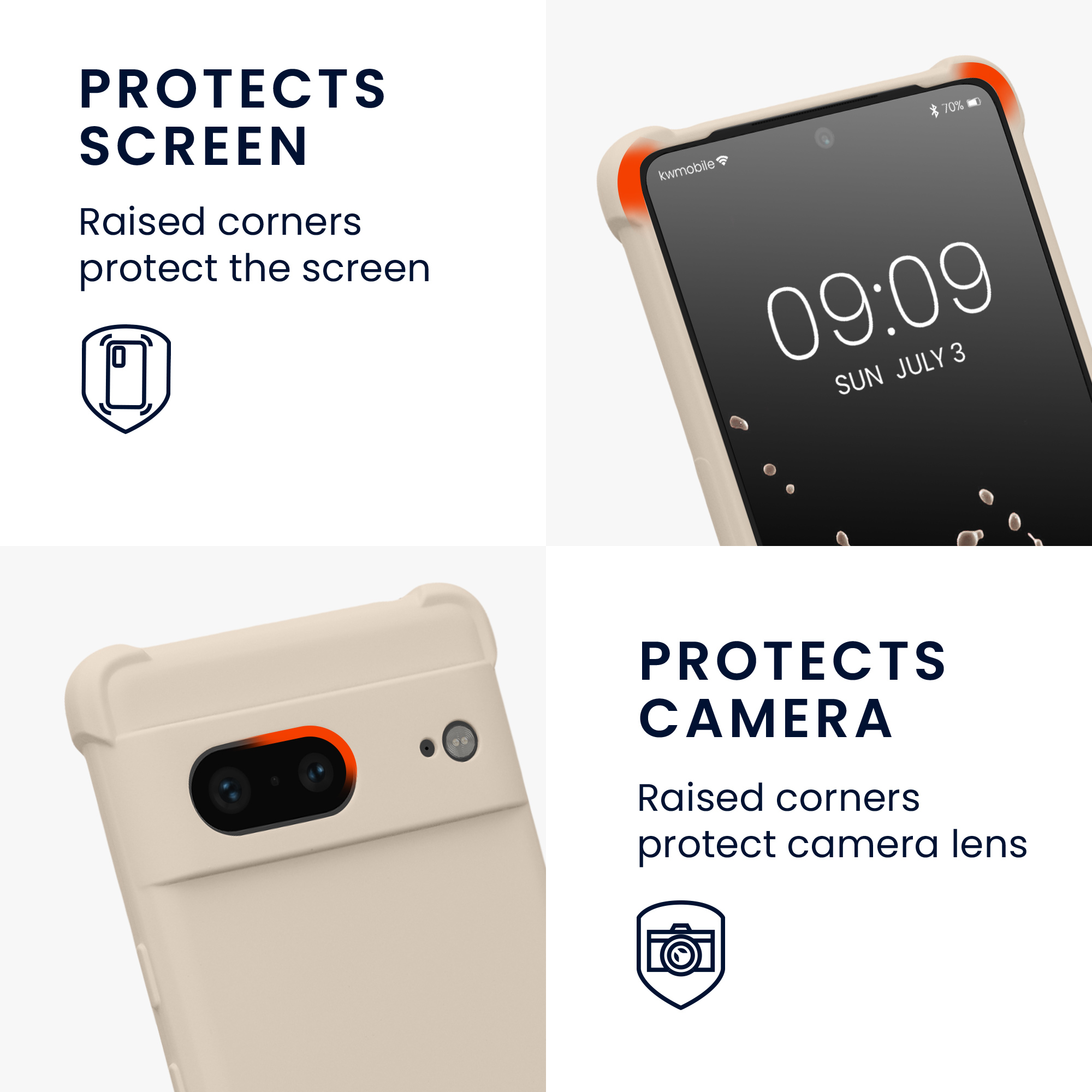 Crossbody kryt kwmobile pro Google Pixel 7 - krémová