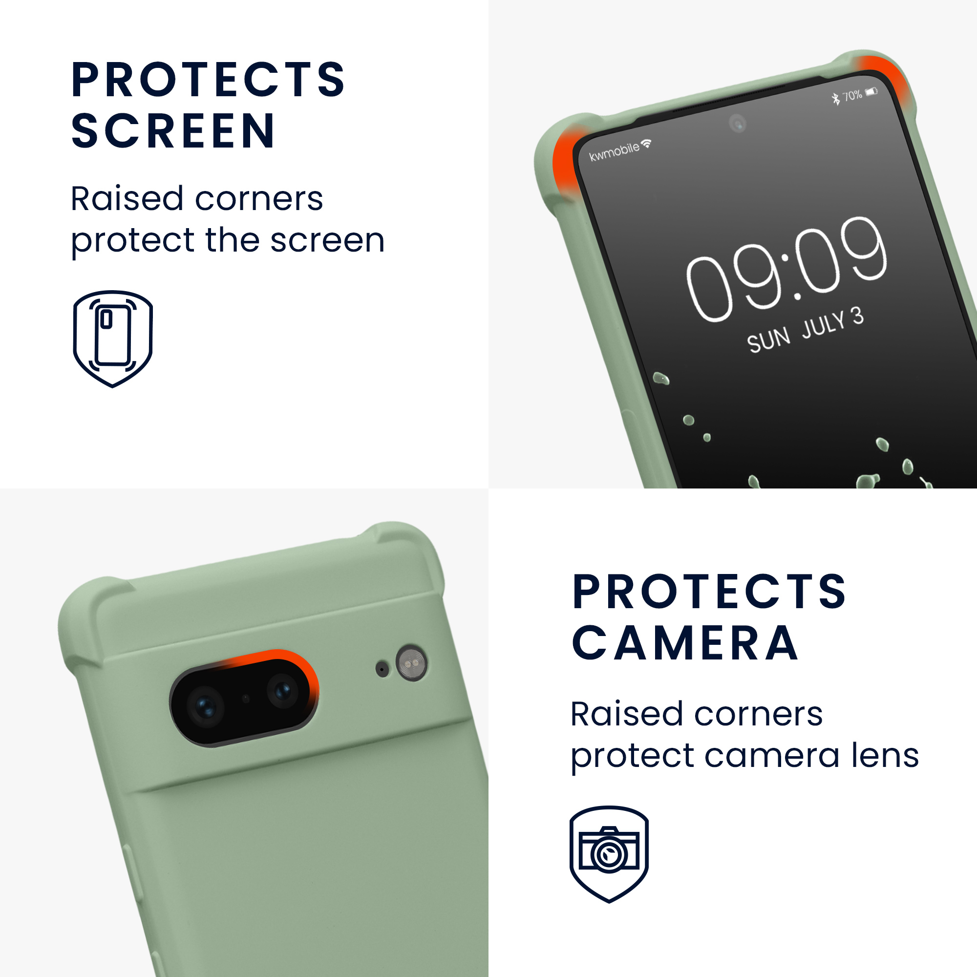 Crossbody kryt kwmobile pro Google Pixel 7 - šedozelená