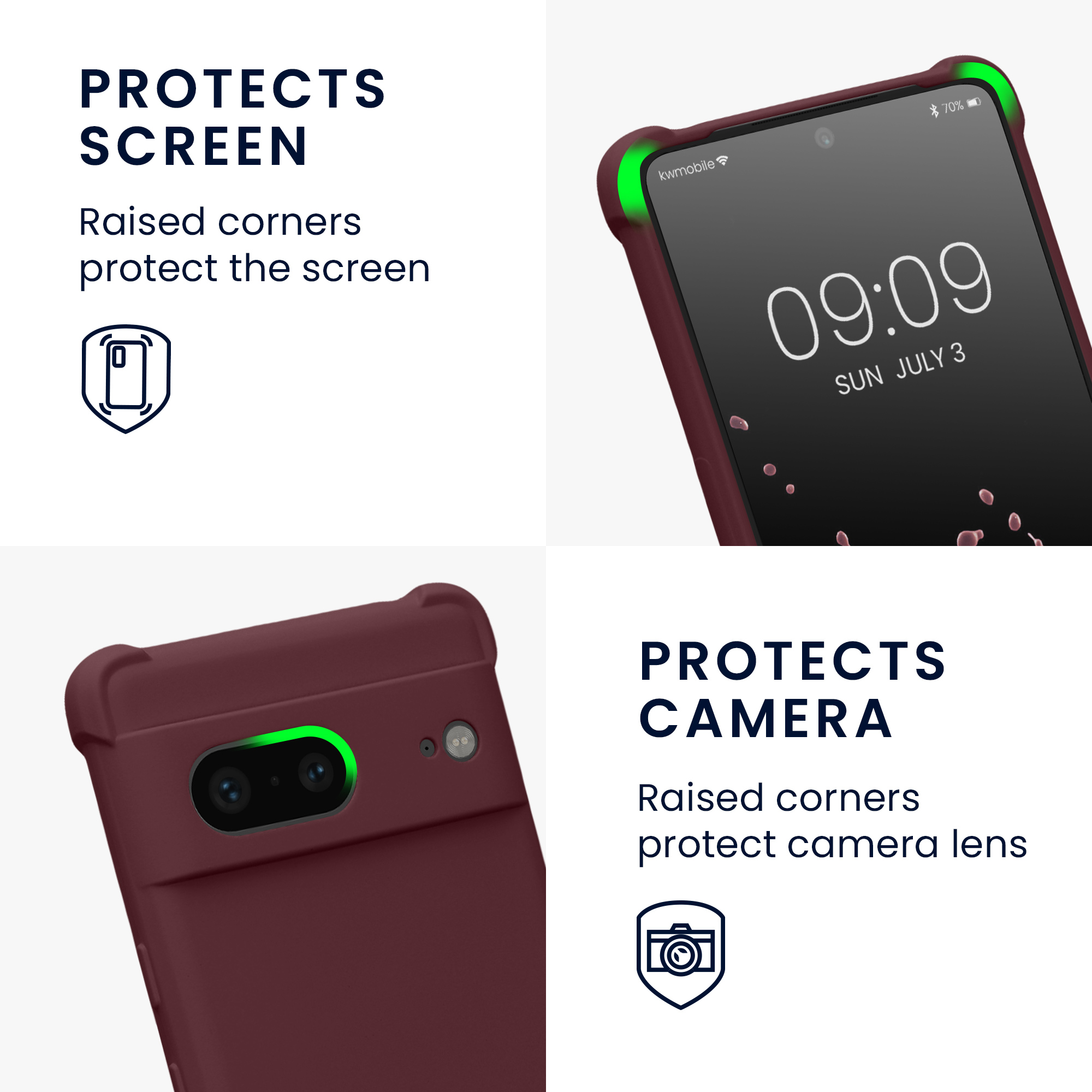 Crossbody kryt kwmobile pro Google Pixel 7 - vínově fialová