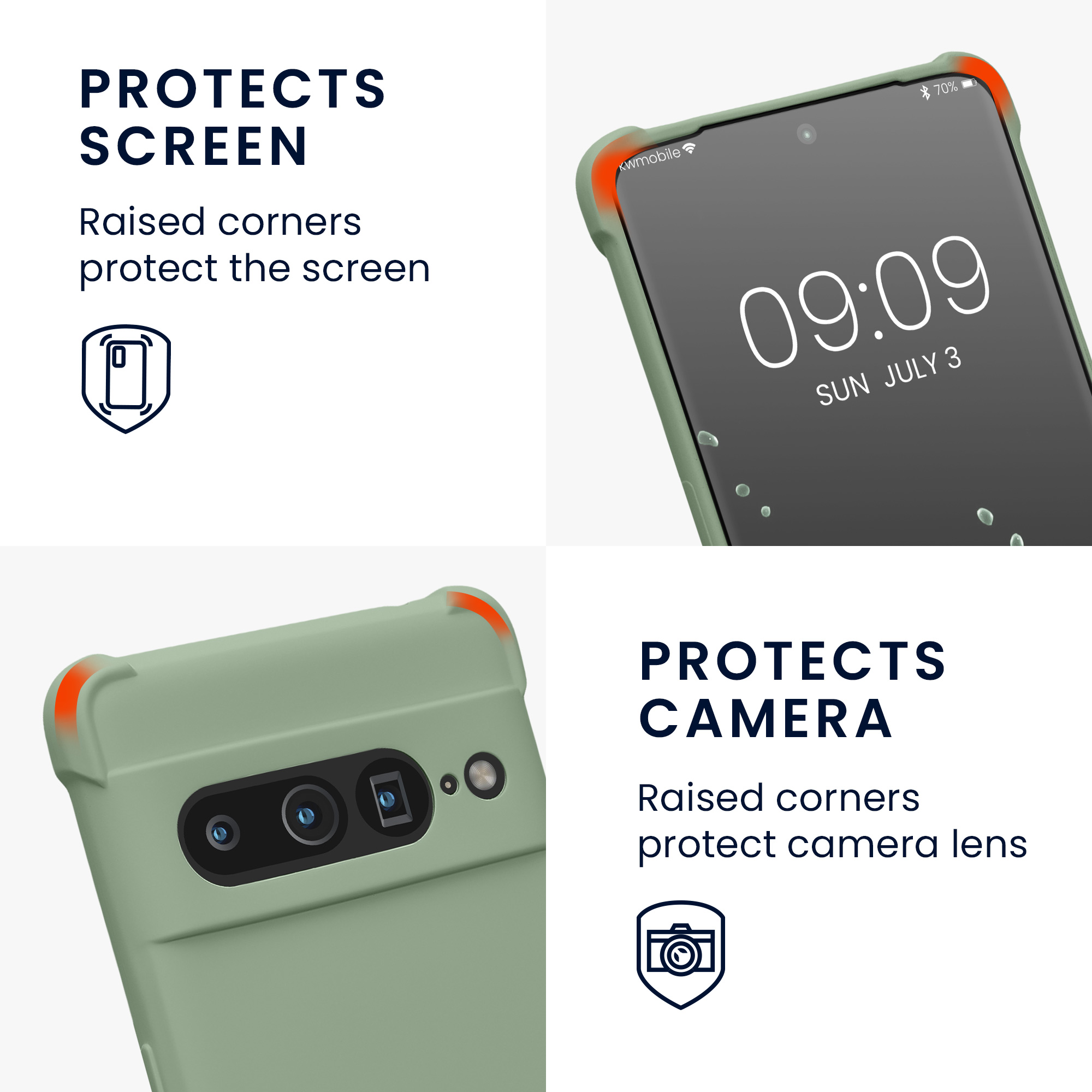 Crossbody kryt kwmobile pro Google Pixel 7 Pro - šedozelená