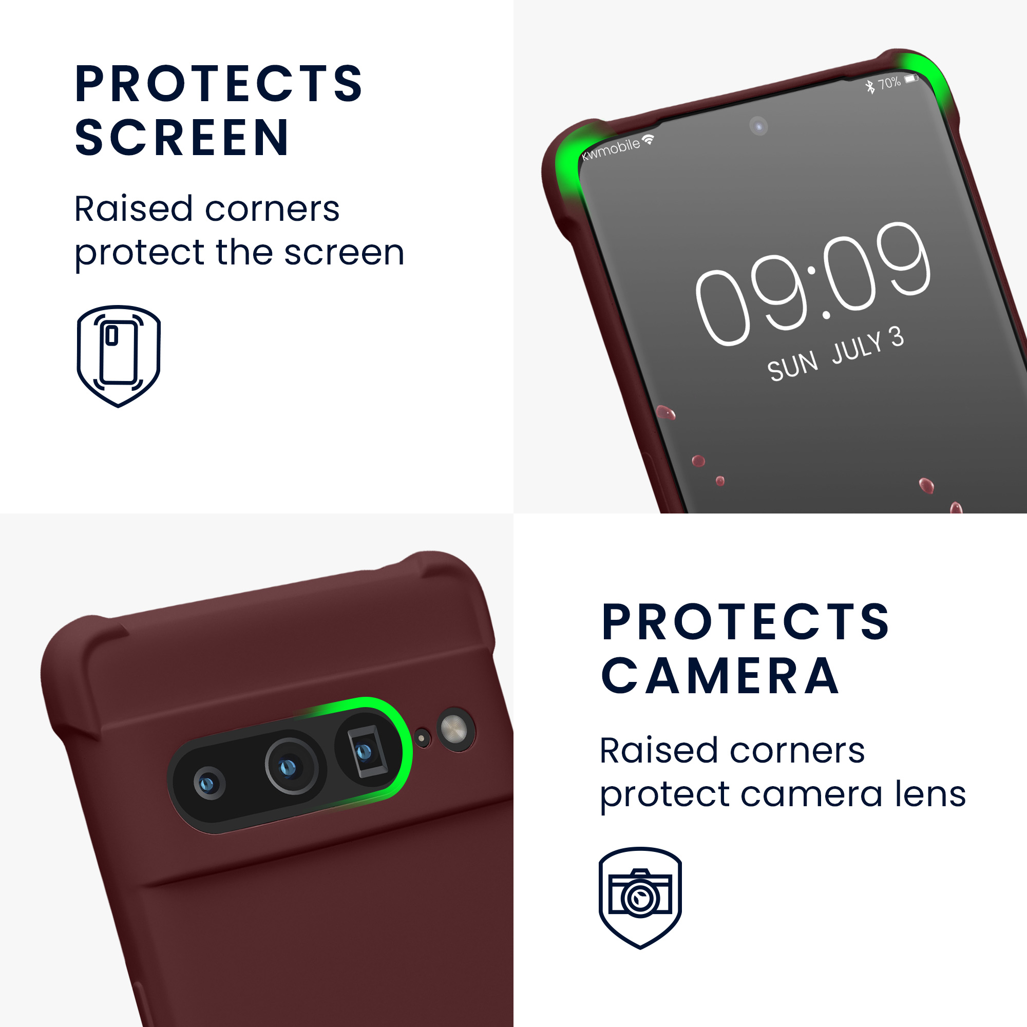 Crossbody kryt kwmobile Google Pixel 7 Pro - vínově fialový