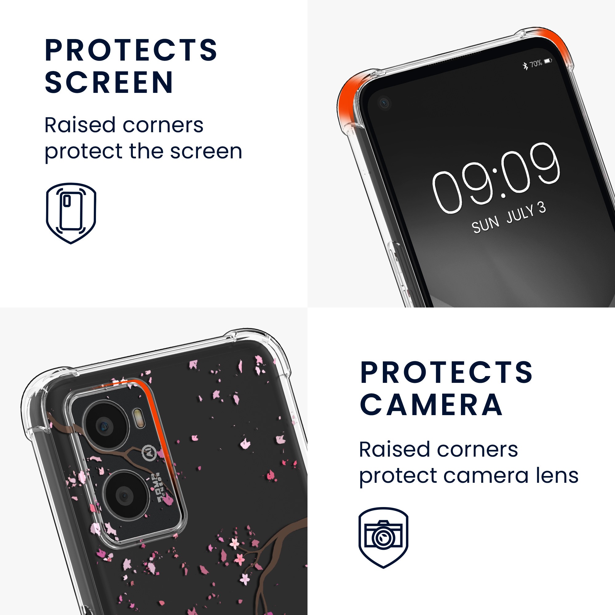 Kryt na mobil Oppo A76 / A96 kwmobile crossbody s šňůrkou cherry blossoms -