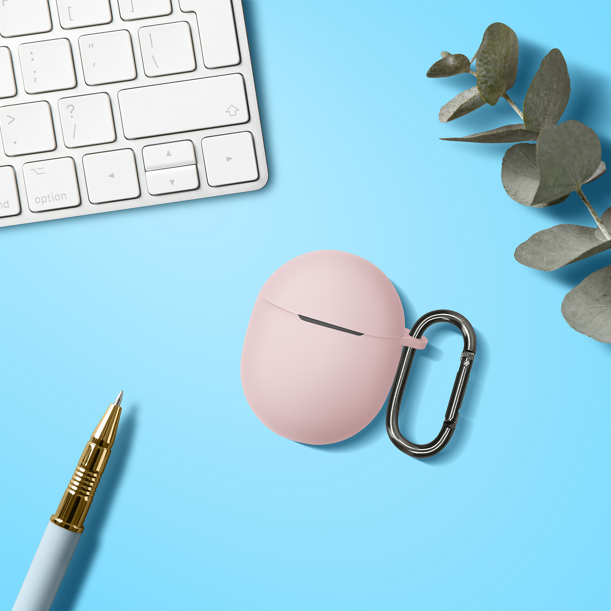Silikonové pouzdro kwmobile pro Google Pixel Buds Pro 2 / Pixel Buds Pro - pudrově růžová