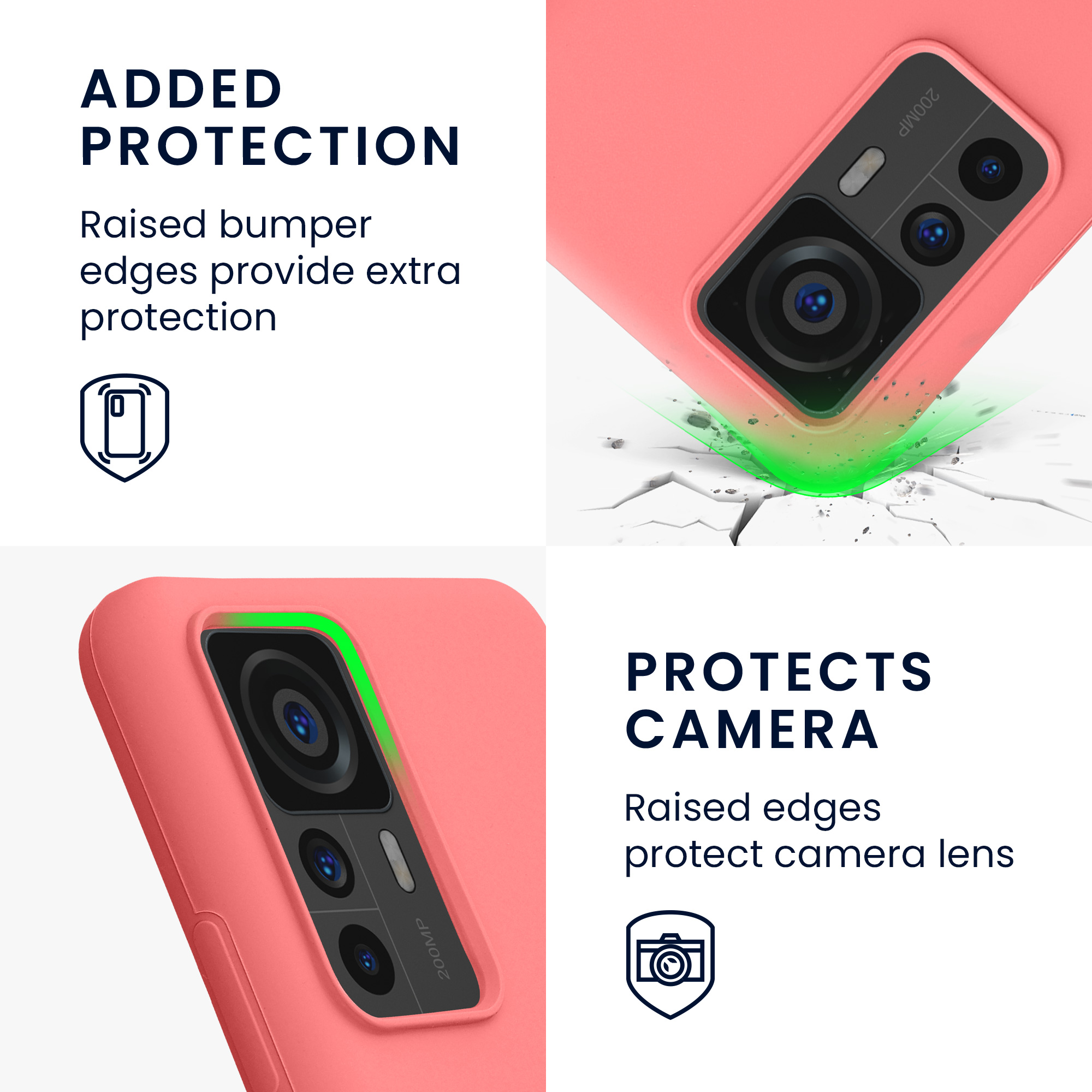 Kryt na mobil Xiaomi 12T / 12T Pro kwmobile pastelově korálová