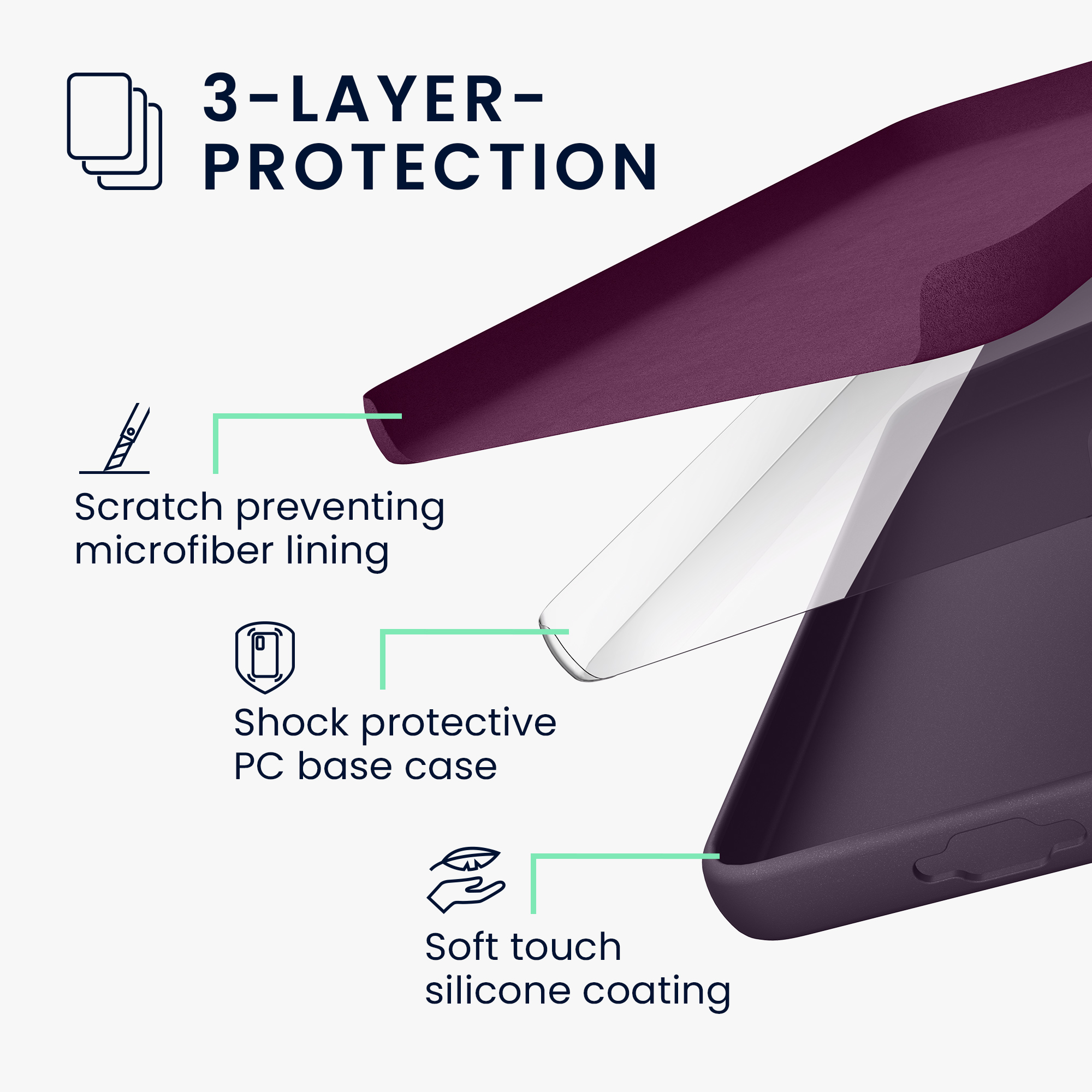 Silikonový kryt na mobil Galaxy S23 kwmobile Pale Iris
