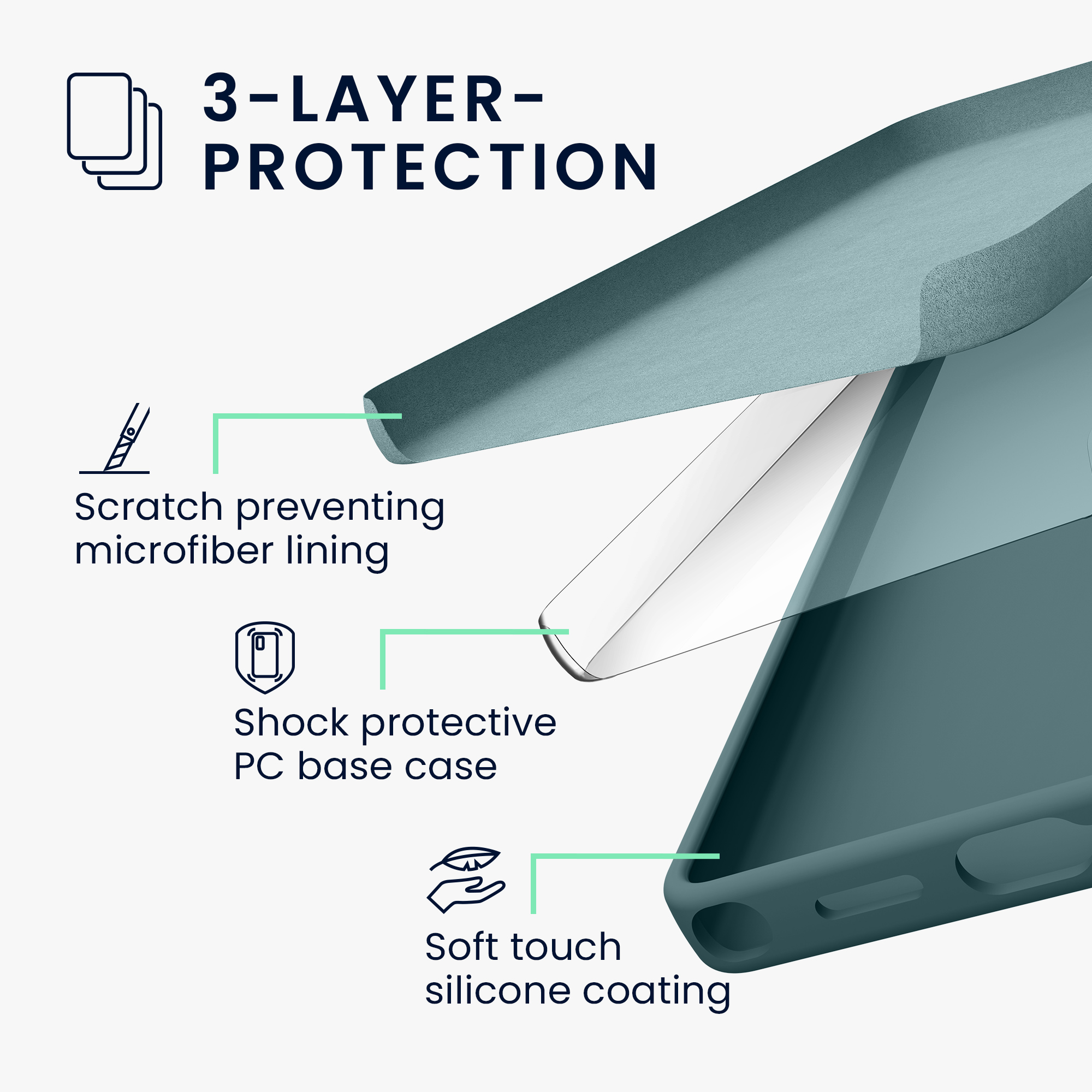 Pouzdro pro Samsung Galaxy S23 Ultra kwmobile silikonové - arktická noc