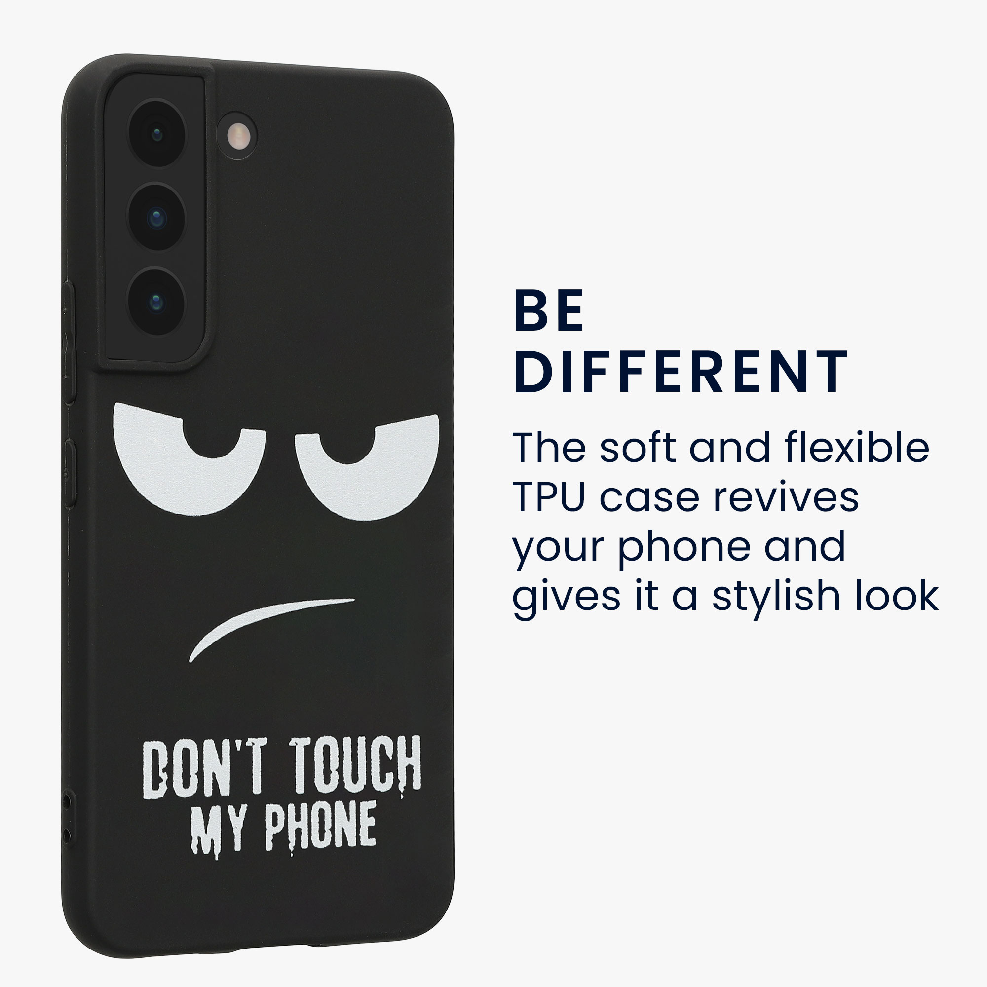 Kryt na mobil Galaxy S22 kwmobile Soft Cover bílá / černá