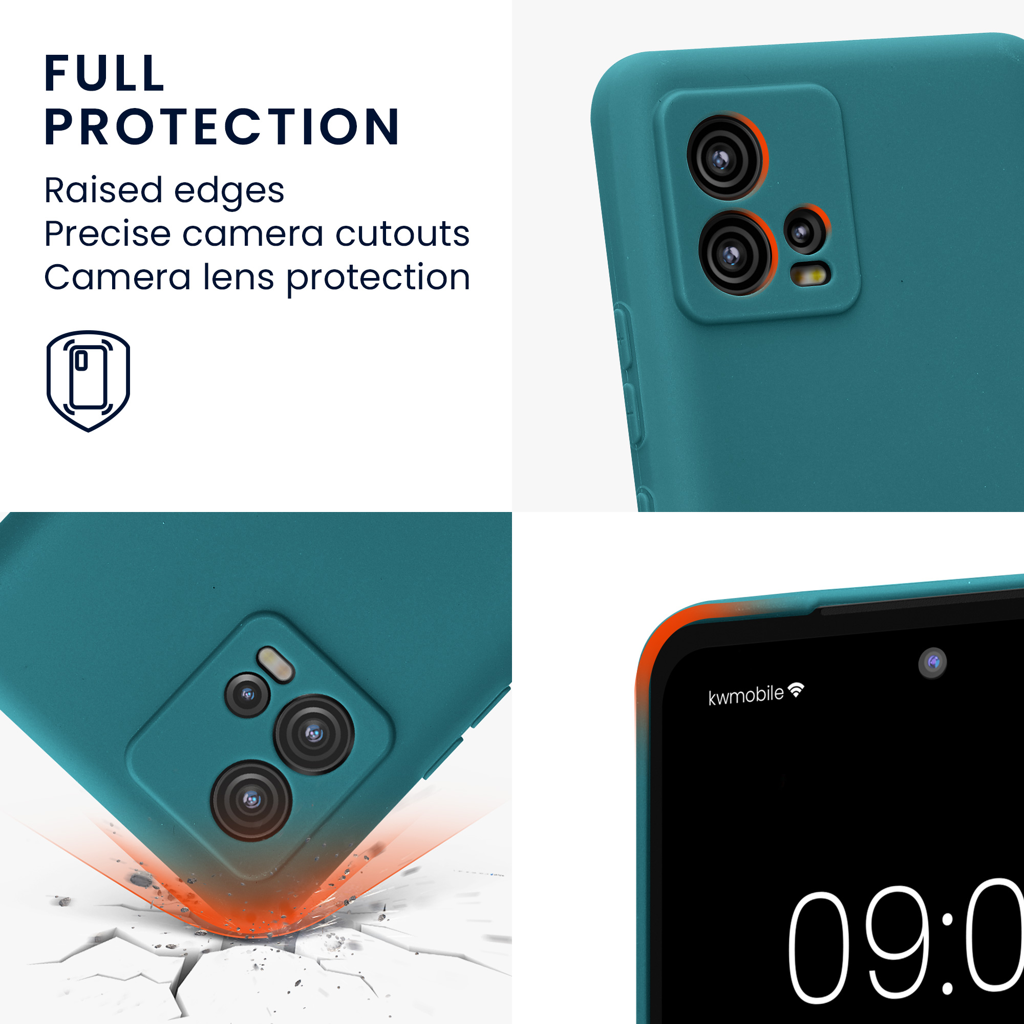 Silikonový kryt kwmobile pro Motorola Moto G72 - Matná petrolejová