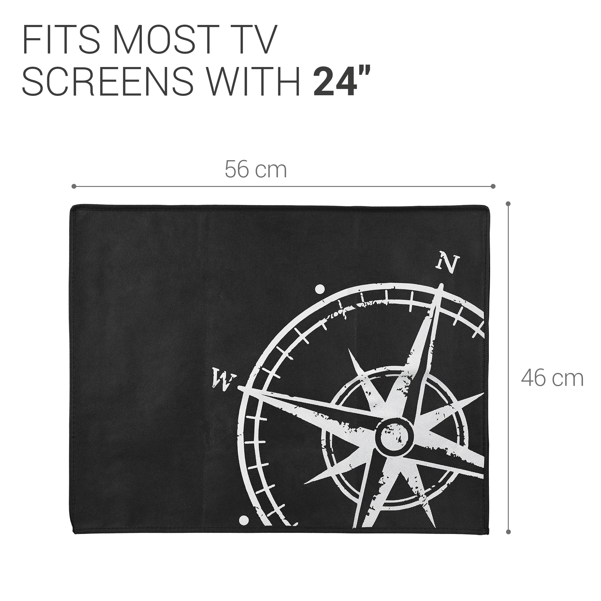 Vnitřní kryt na TV 24" kwmobile - syntetická látka bílá / černá