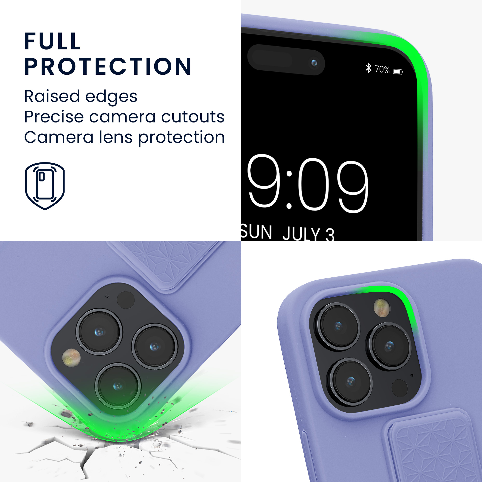 Kryt kwmobile s poutkem se stojánkem iPhone 14 Pro Max levandulová