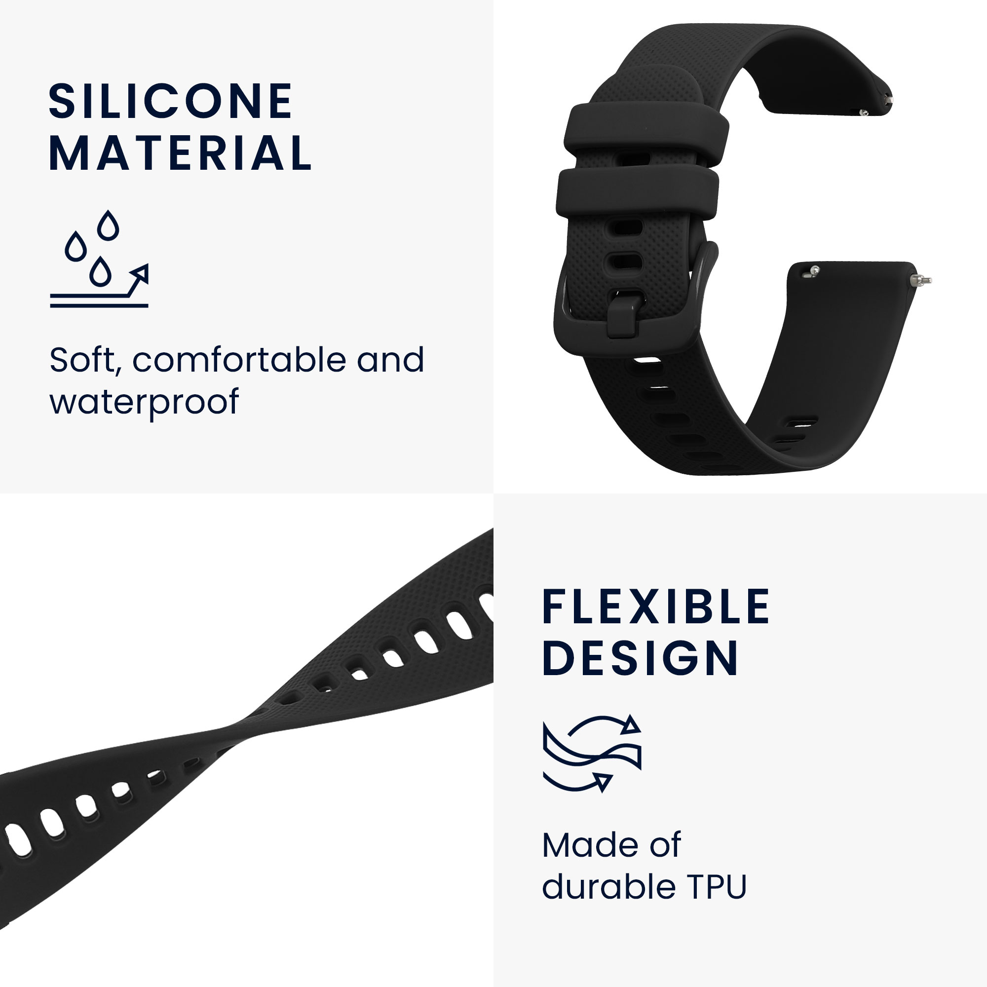 Řemínek kwmobile pro Garmin Venu Sq Music / Sq - černá