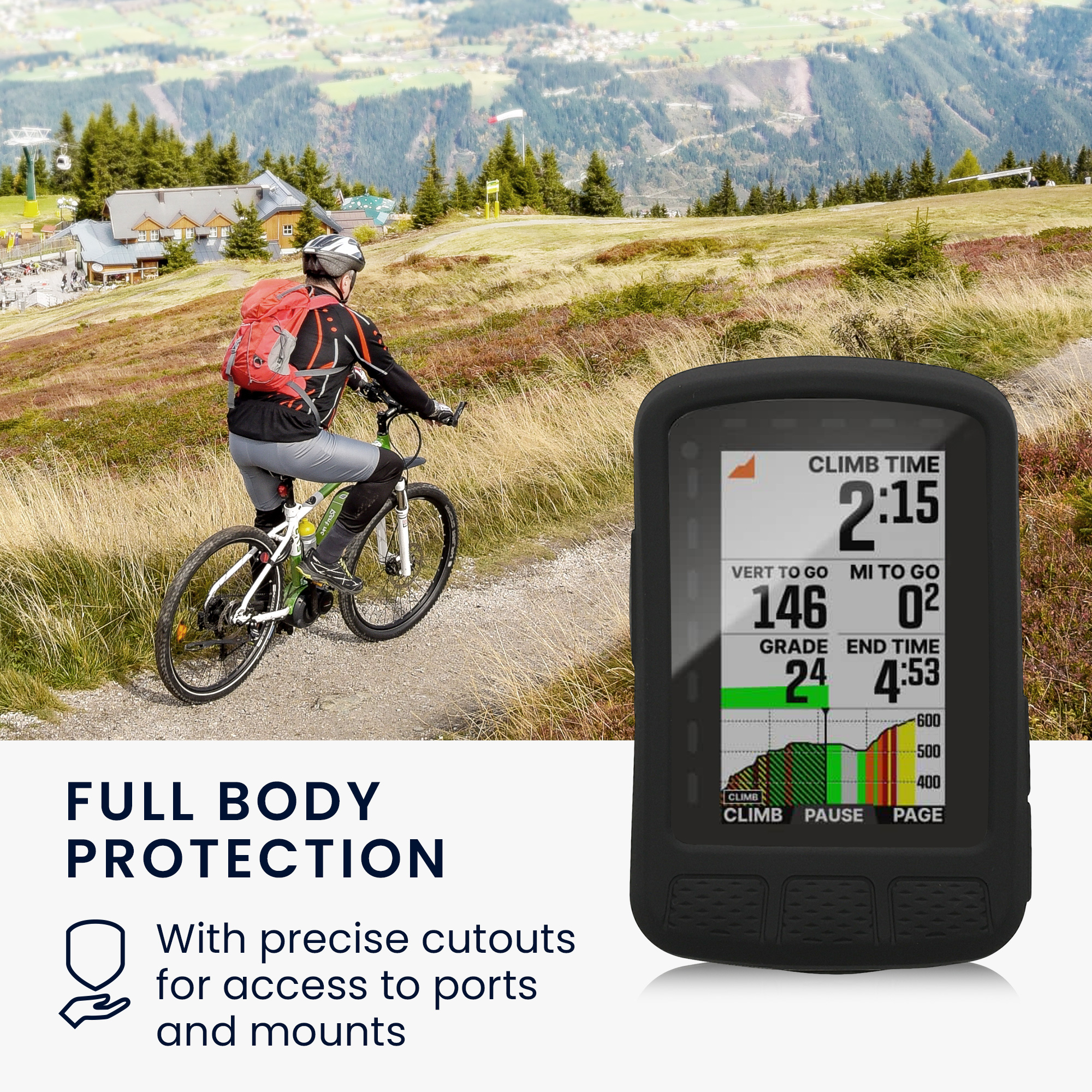 Silikonové pouzdro cyklocomputer Wahoo ELEMNT Roam V2 kwmobile černá