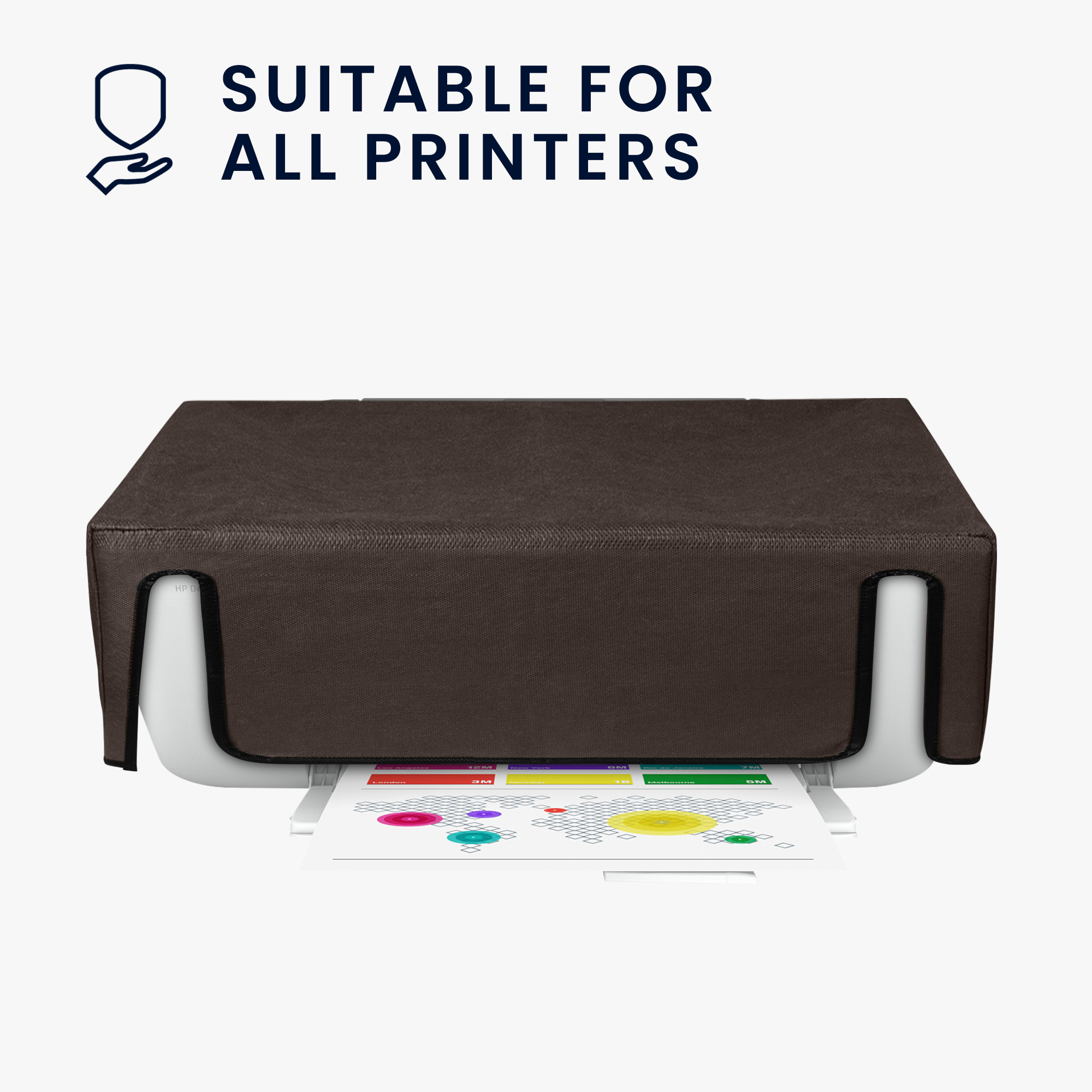 Ochranný kryt proti prachu pro HP DeskJet 2755e / DeskJet 2720e / 2710e / 2820e / 2721e kwmobile - čokoládová