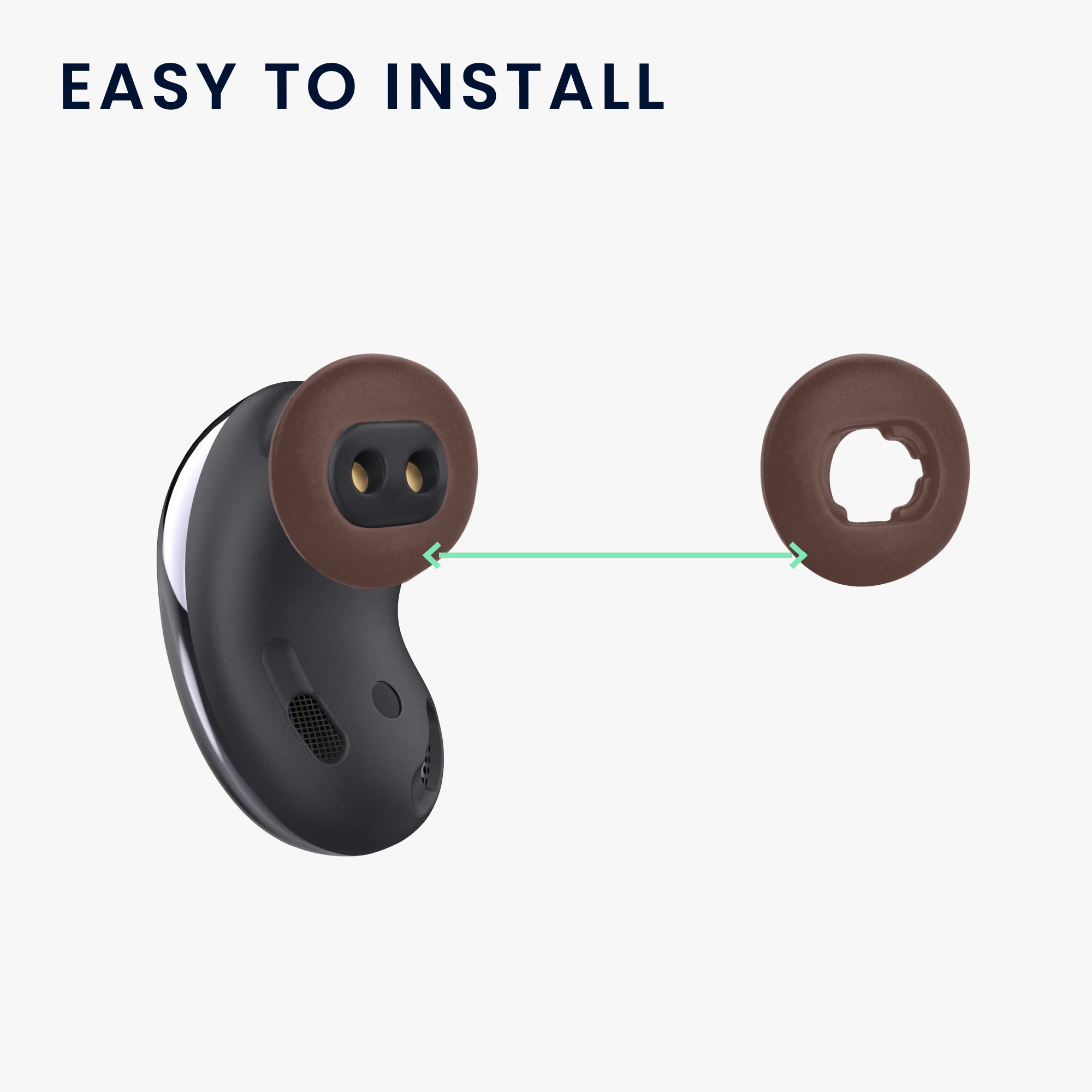 Silikonové nástavce do uší pro Samsung Galaxy Buds Live kwmobile sada 8 ks - hnědá
