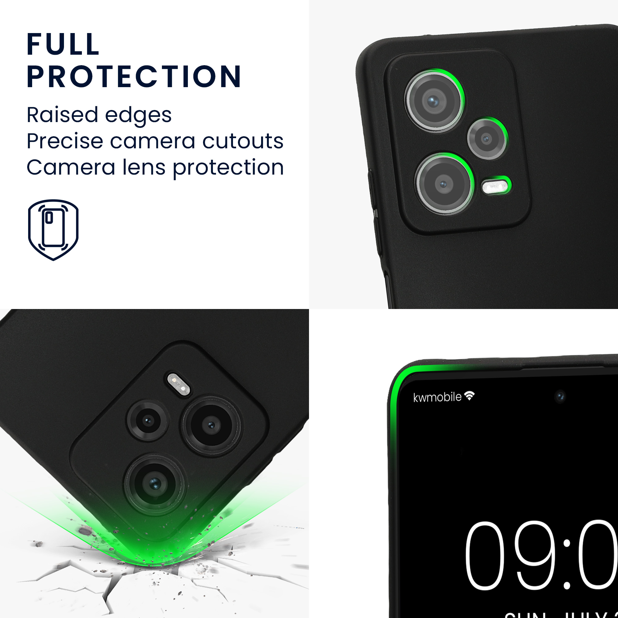 Kryt Xiaomi Redmi Note 12 Pro 5G silikonový TPU černá matná kwmobile