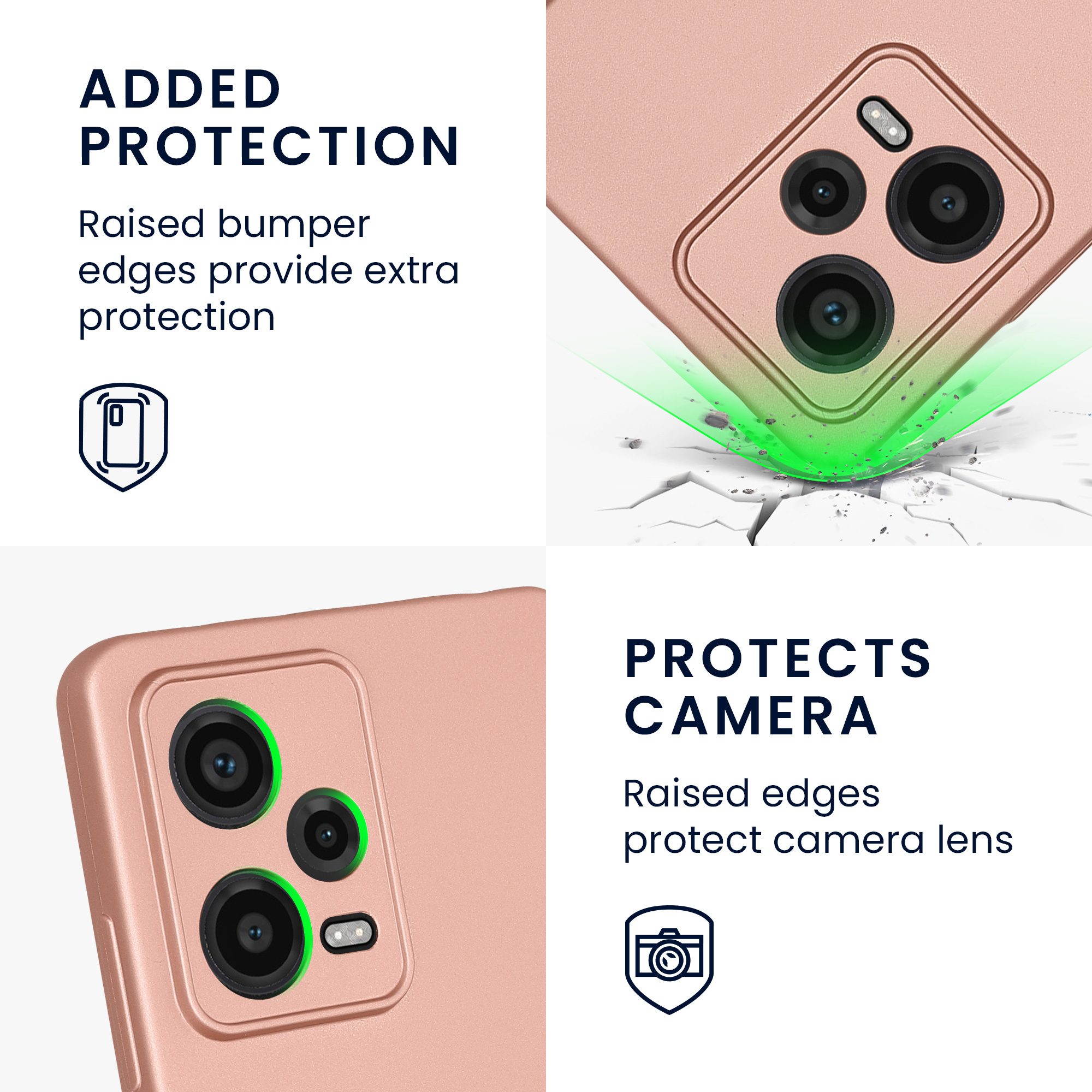 Kryt Xiaomi Redmi Note 12 Pro 5G metalický TPU metalická růžovo-zlatá kwmobile