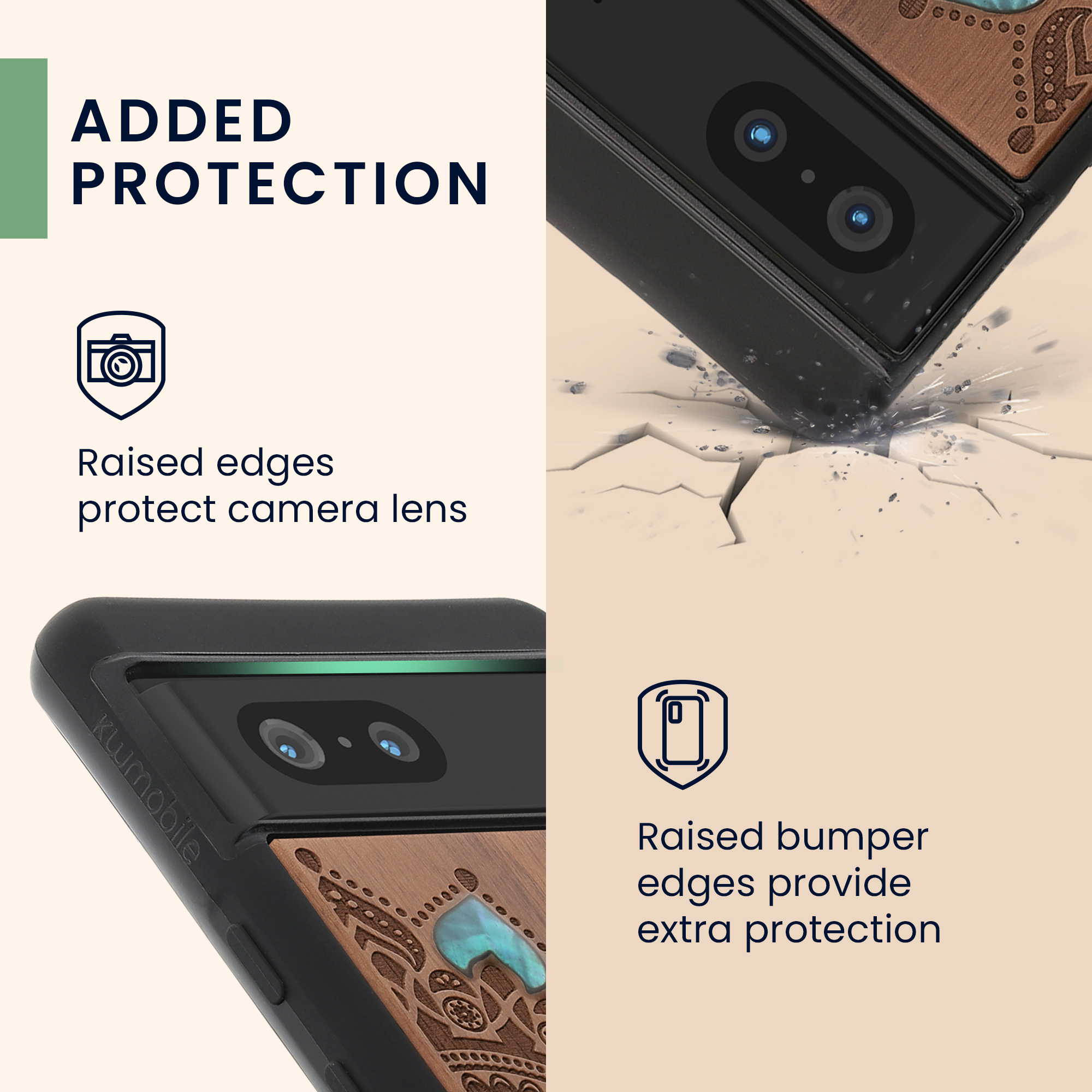 Dřevěný kryt kwmobile pro Google Pixel 7 - tmavě hnědá
