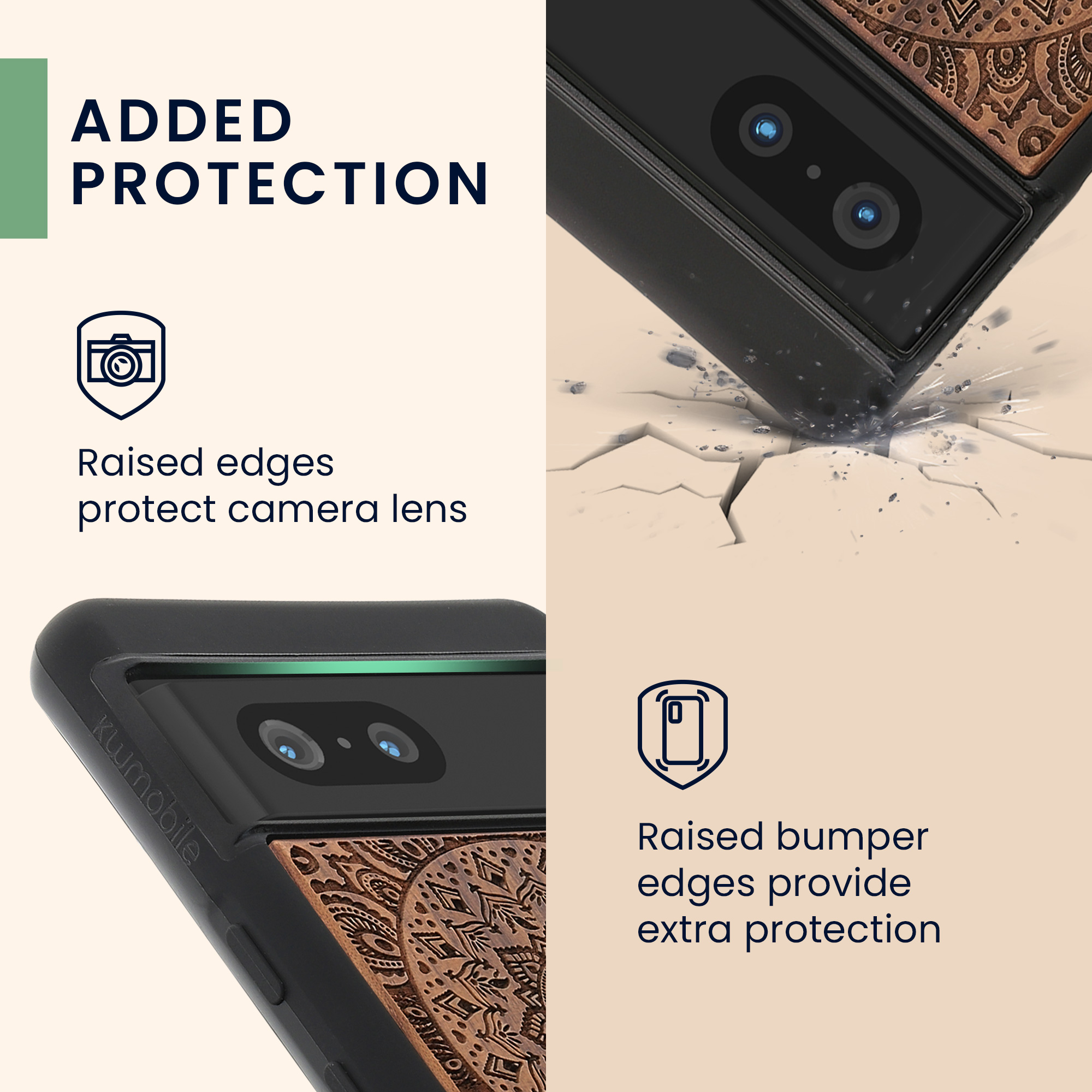 Dřevěný kryt kwmobile pro Google Pixel 7 - tmavě hnědá