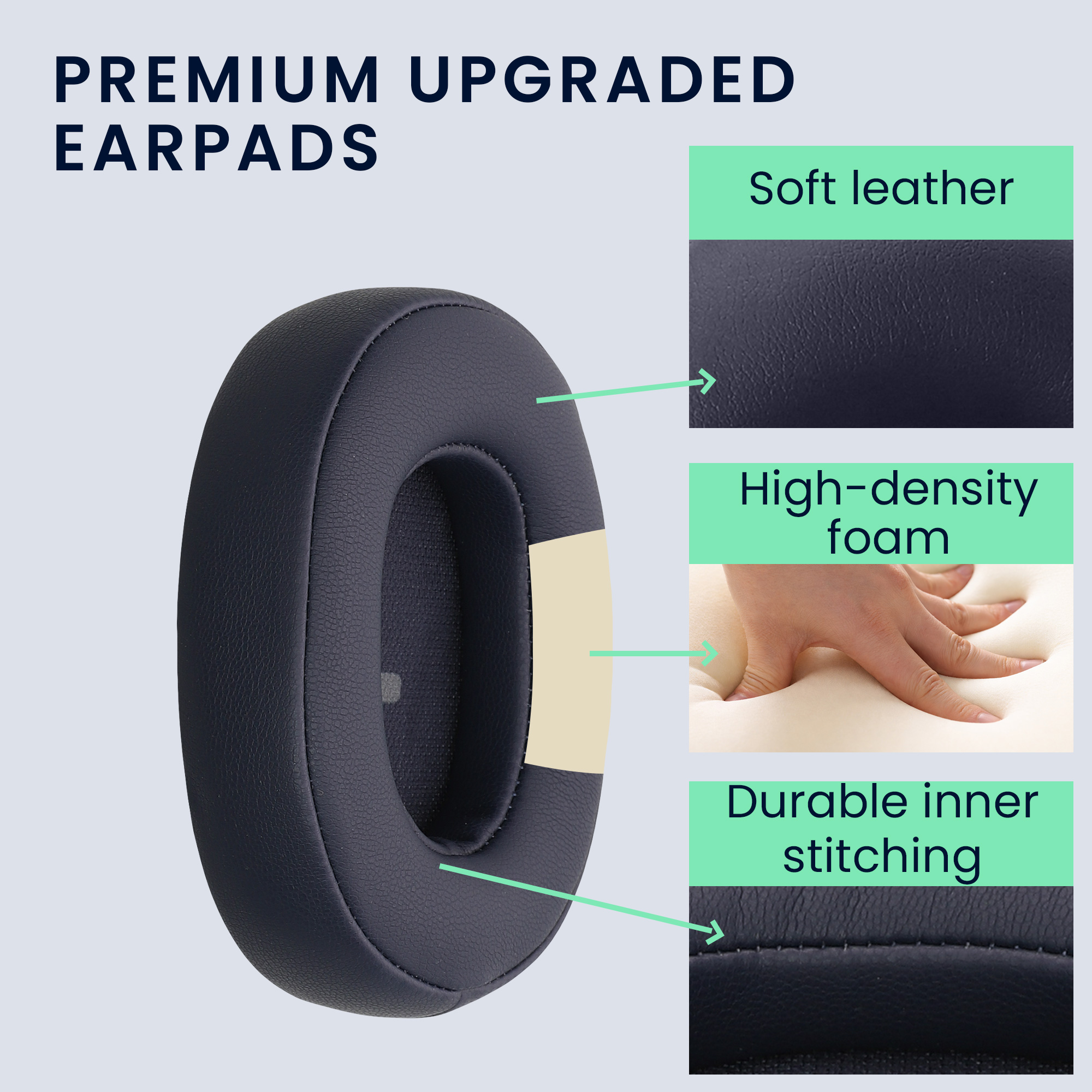 Náušníky kwmobile 2 ks pro JBL Tune T760NC / T750BTNC / T710BT / T700BT - tmavě modrá