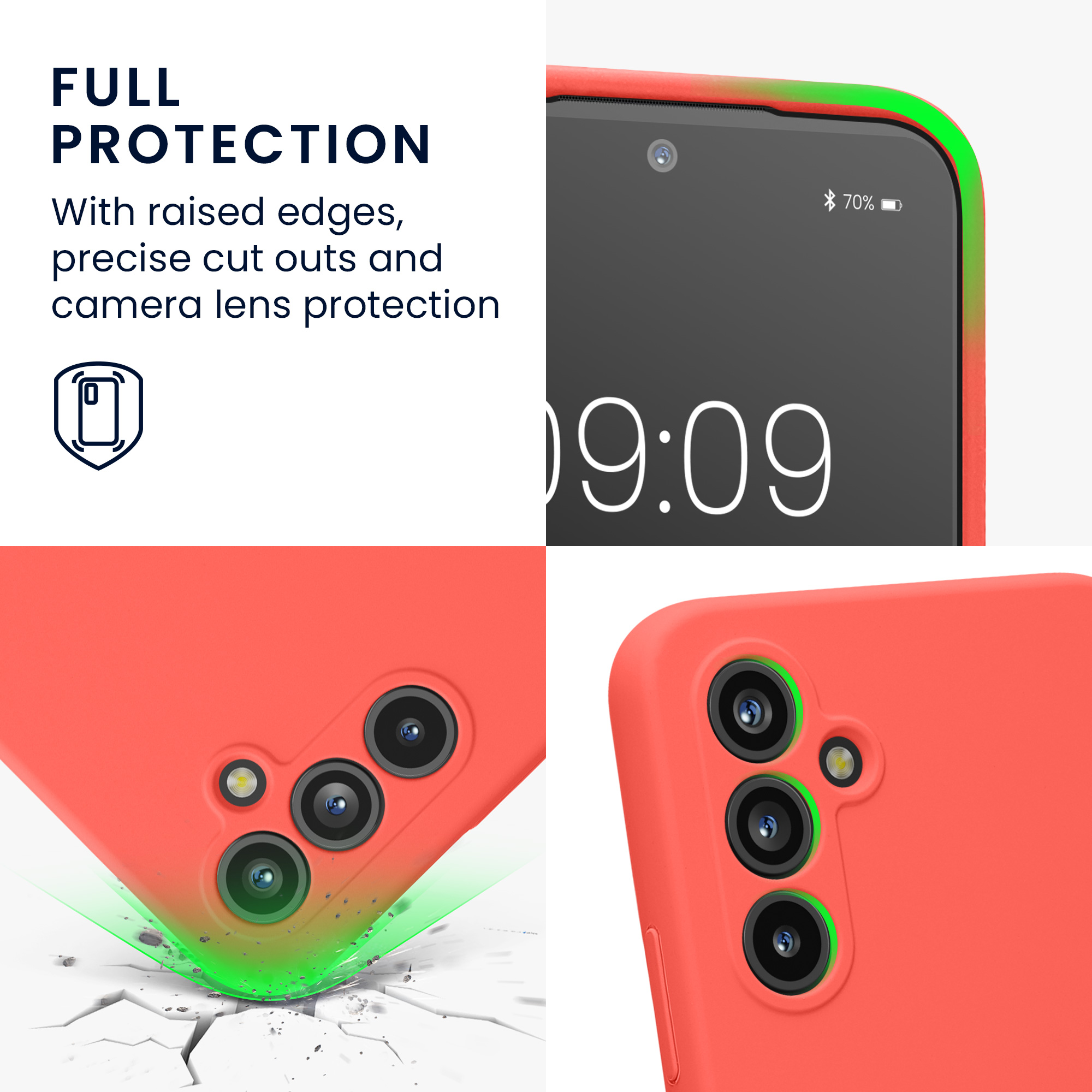 Kryt na mobil Samsung Galaxy A54 5G kwmobile slim matný TPU Neonová korálová