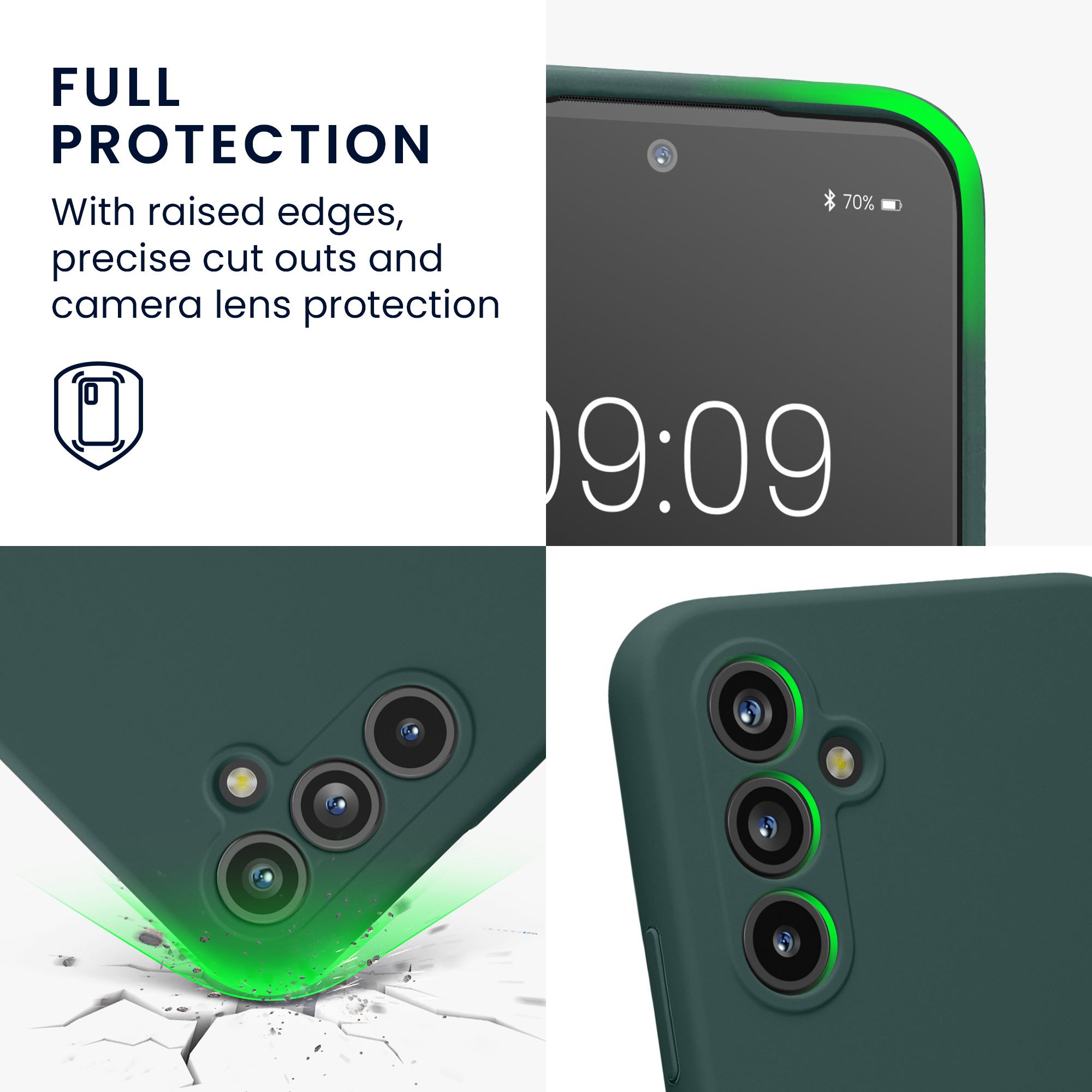 Kryt na mobil Samsung Galaxy A54 5G kwmobile slim matný TPU Modro-zelená