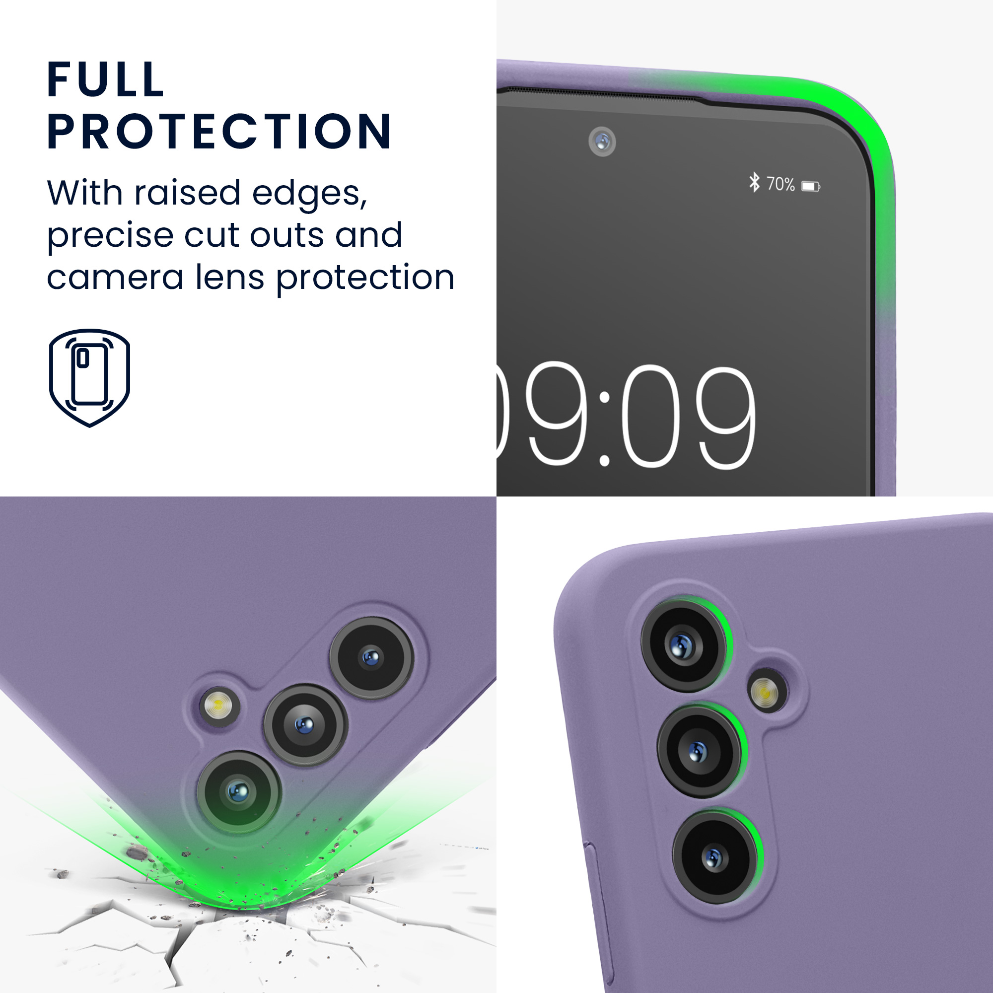 Kryt na mobil Samsung Galaxy A54 5G kwmobile slim matný TPU Fialová