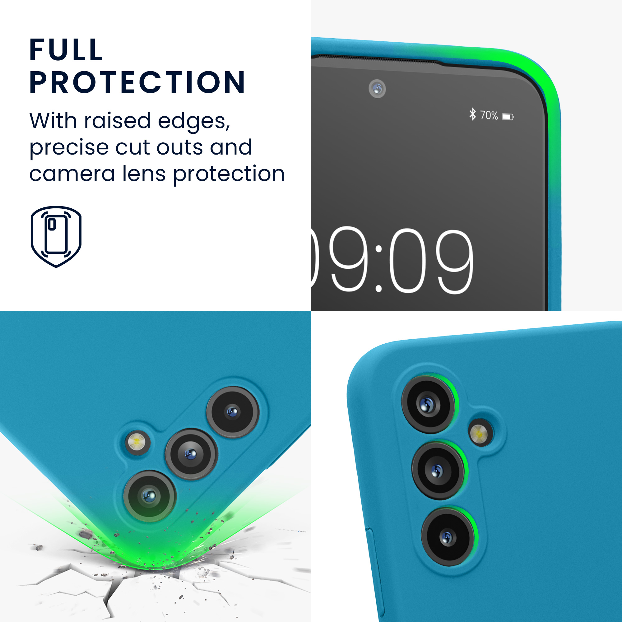 Kryt na mobil Samsung Galaxy A54 5G kwmobile slim matný TPU Karibská modrá