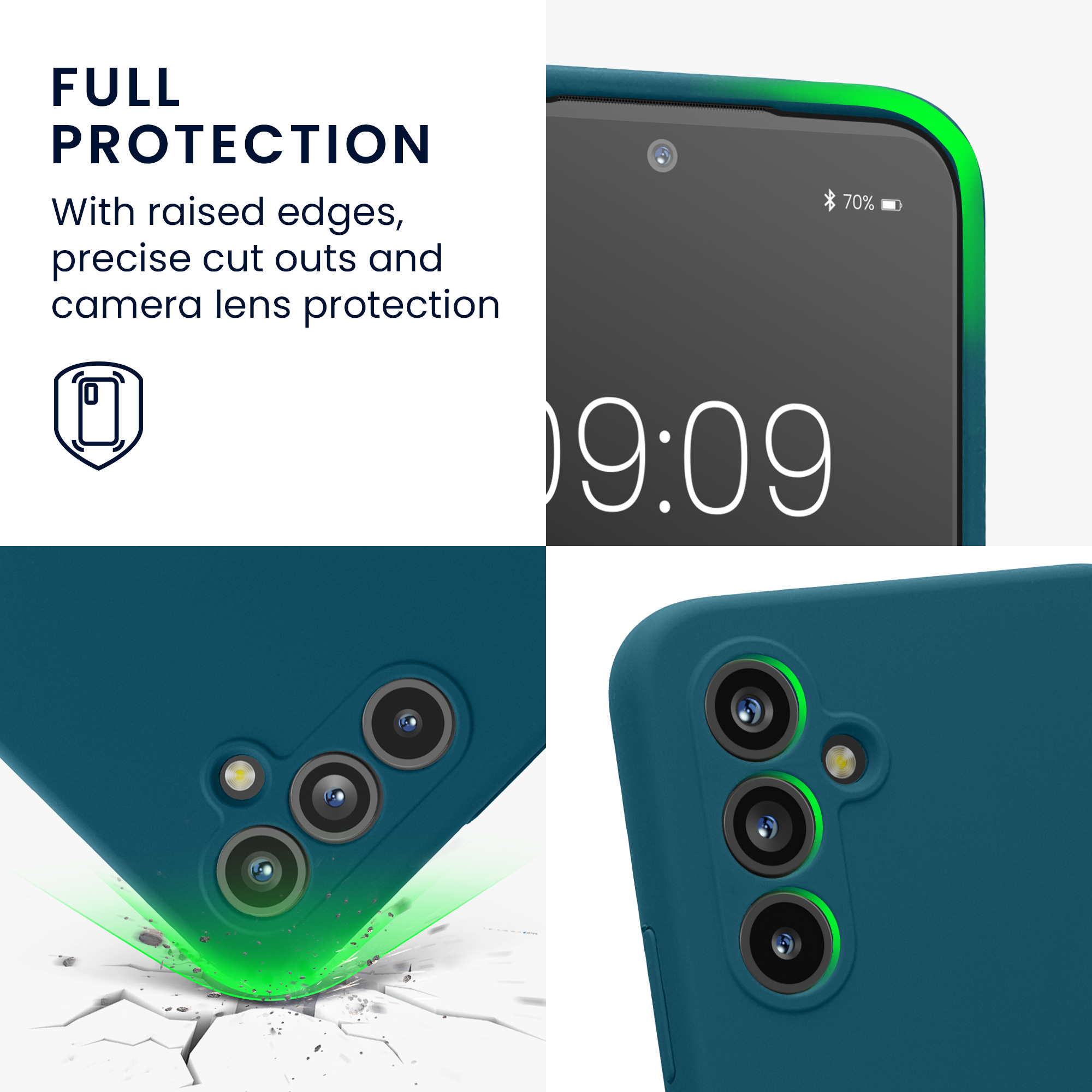 Kryt na mobil Samsung Galaxy A54 5G kwmobile slim matný TPU Matná petrolejová