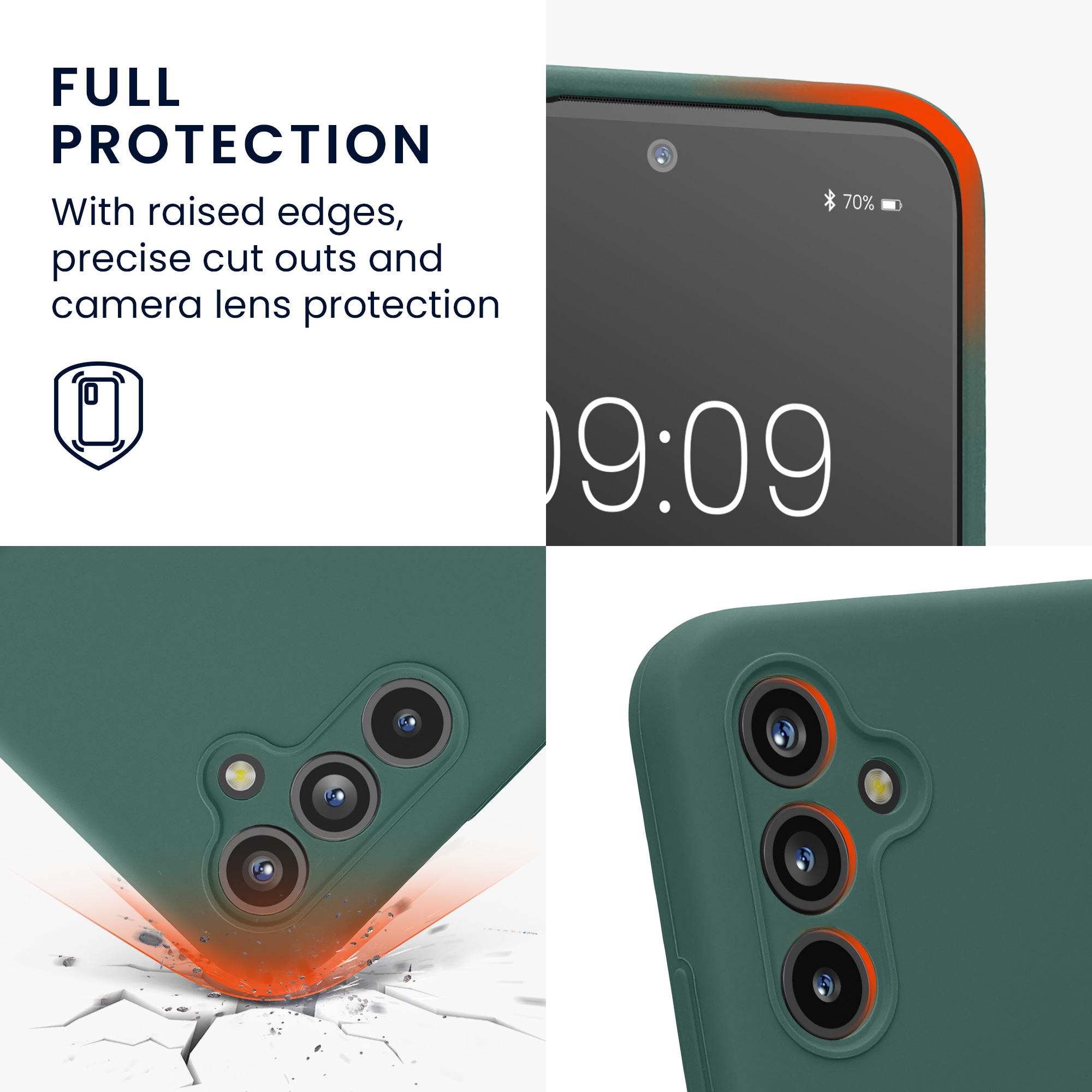 Kryt na mobil Samsung Galaxy A54 5G kwmobile slim matný TPU Lesní zelená