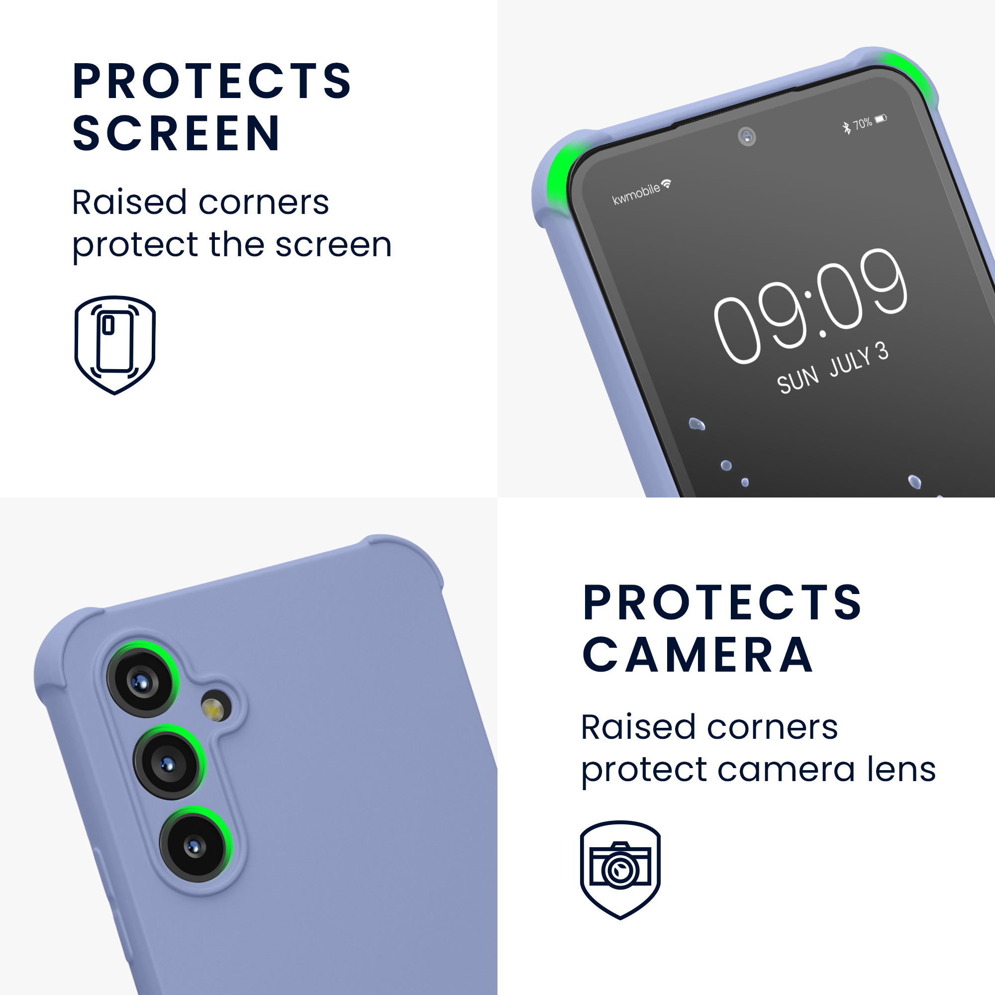 Crossbody kryt na mobil Samsung Galaxy A54 5G kwmobile se šňůrkou Levandulová