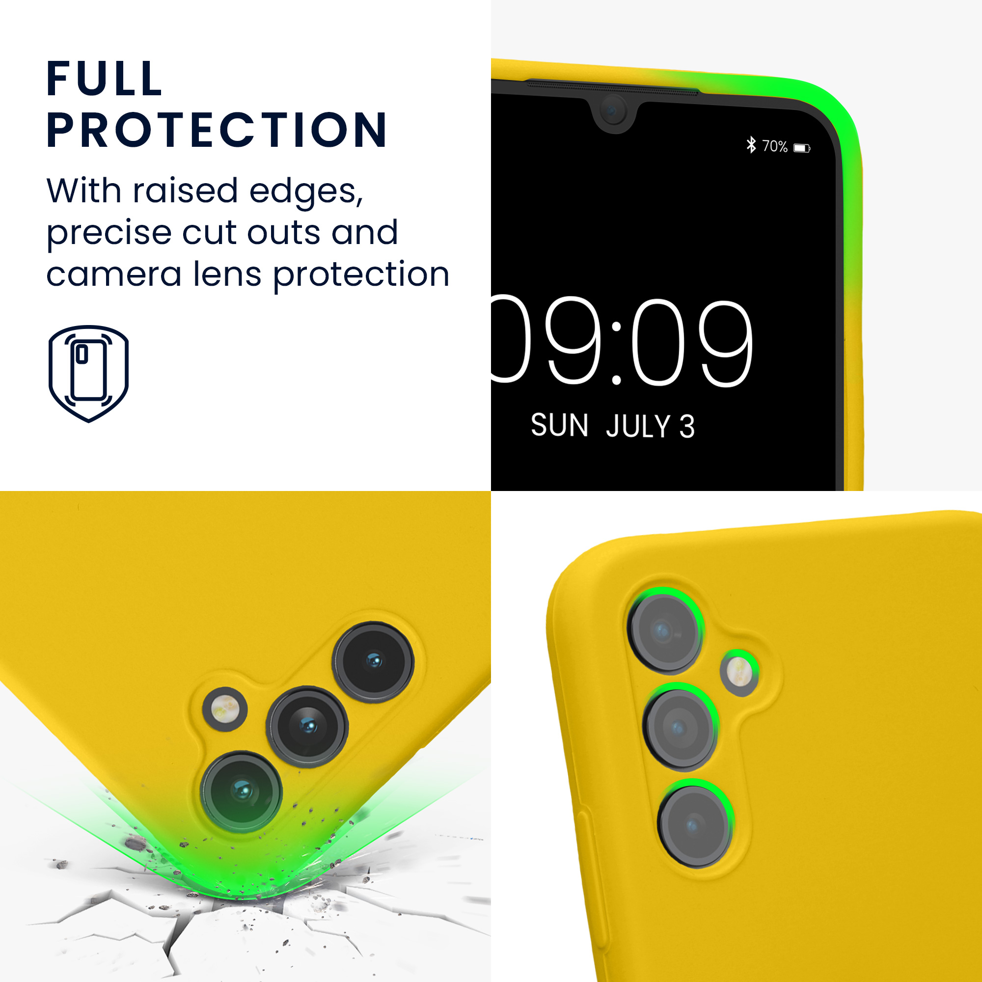Pouzdro pro Samsung Galaxy A34 5G kwmobile tenké Soft Touch silikonové - zářivě žlutá