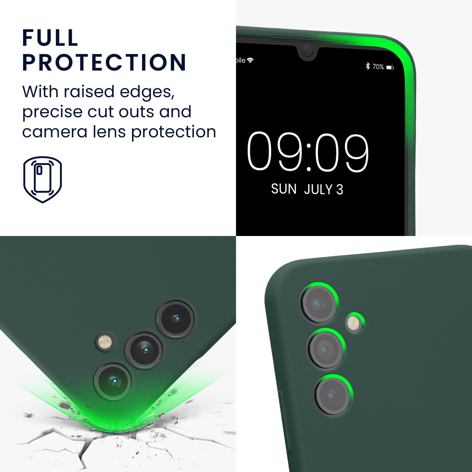 Kryt na mobil Samsung Galaxy A34 5G kwmobile slim matný TPU Modro-zelená