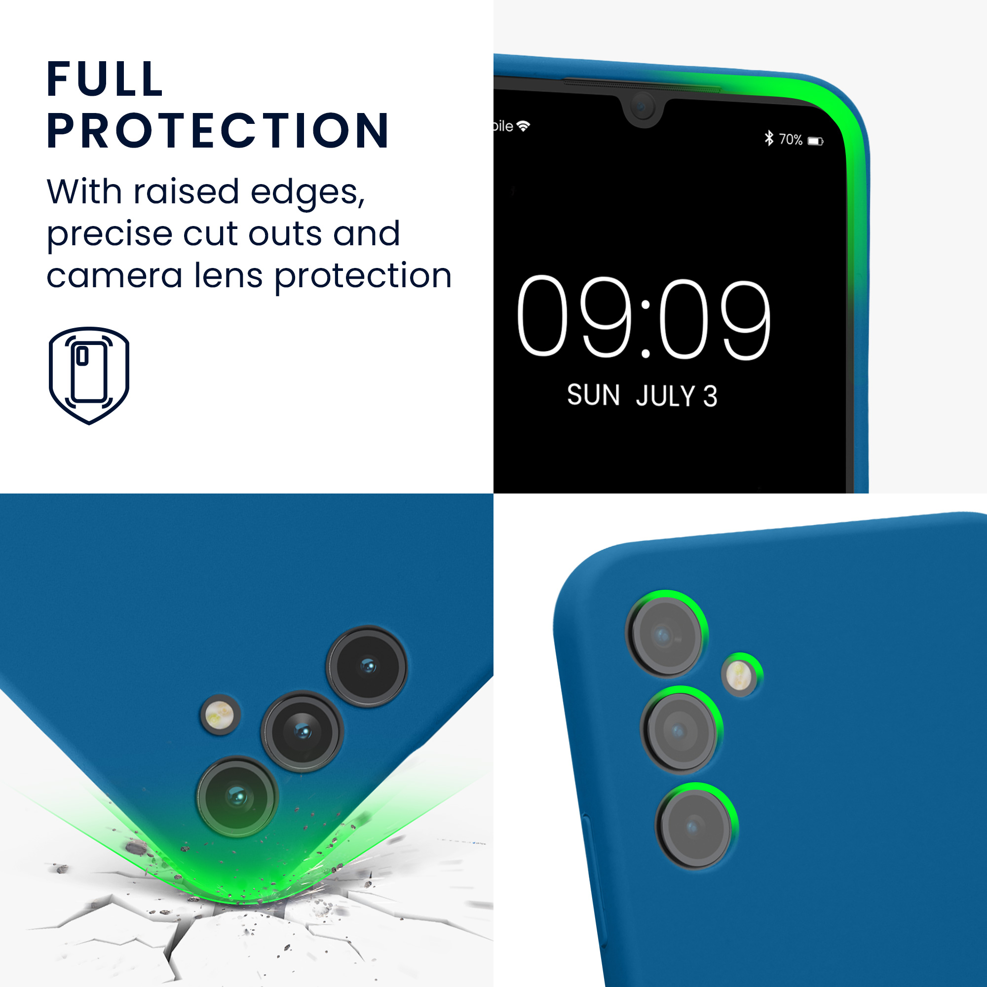 Matný kryt na mobil Samsung Galaxy A34 5G kwmobile modrý Blue Reef