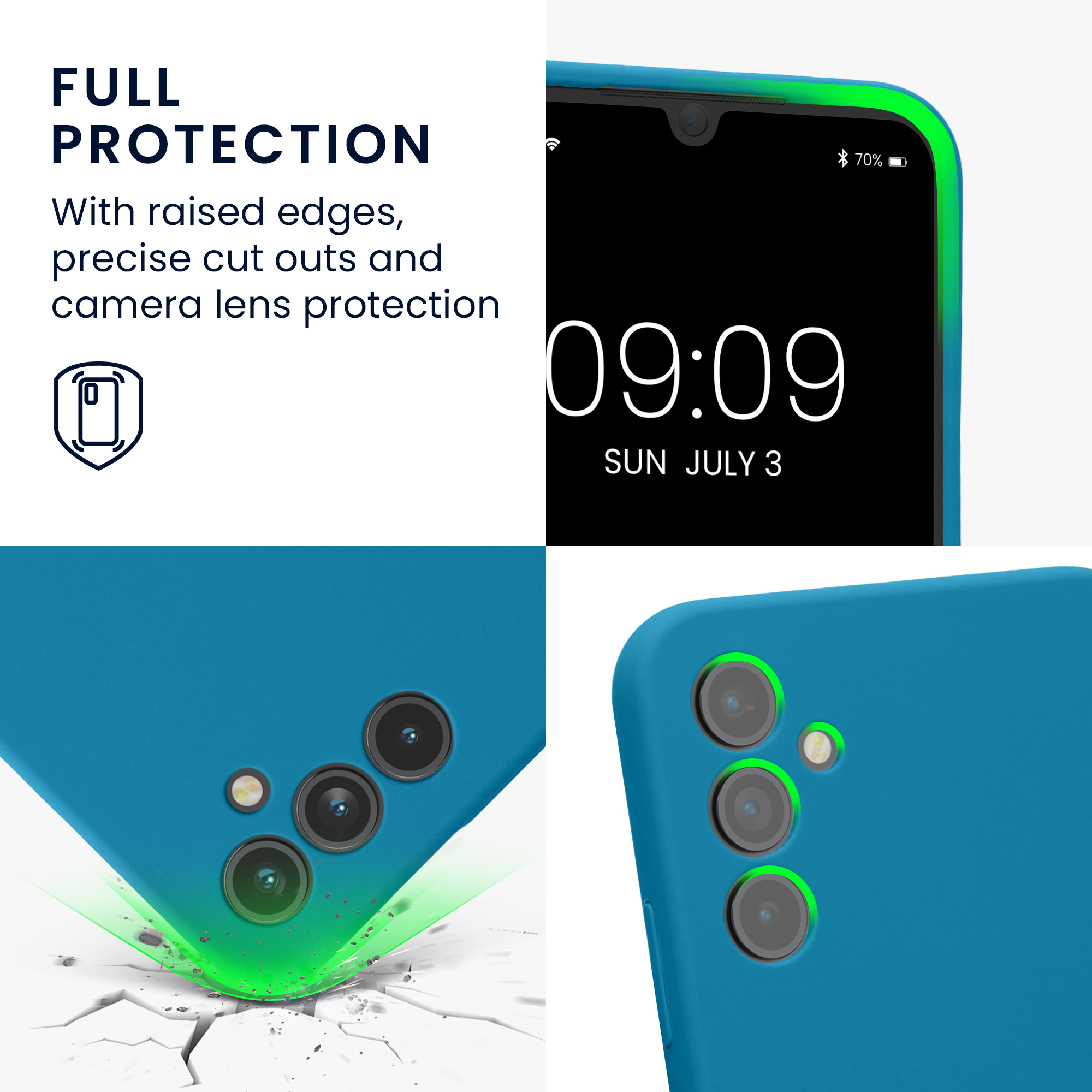 Pouzdro pro Samsung Galaxy A34 5G kwmobile tenké Soft Touch silikonové - karibská modrá