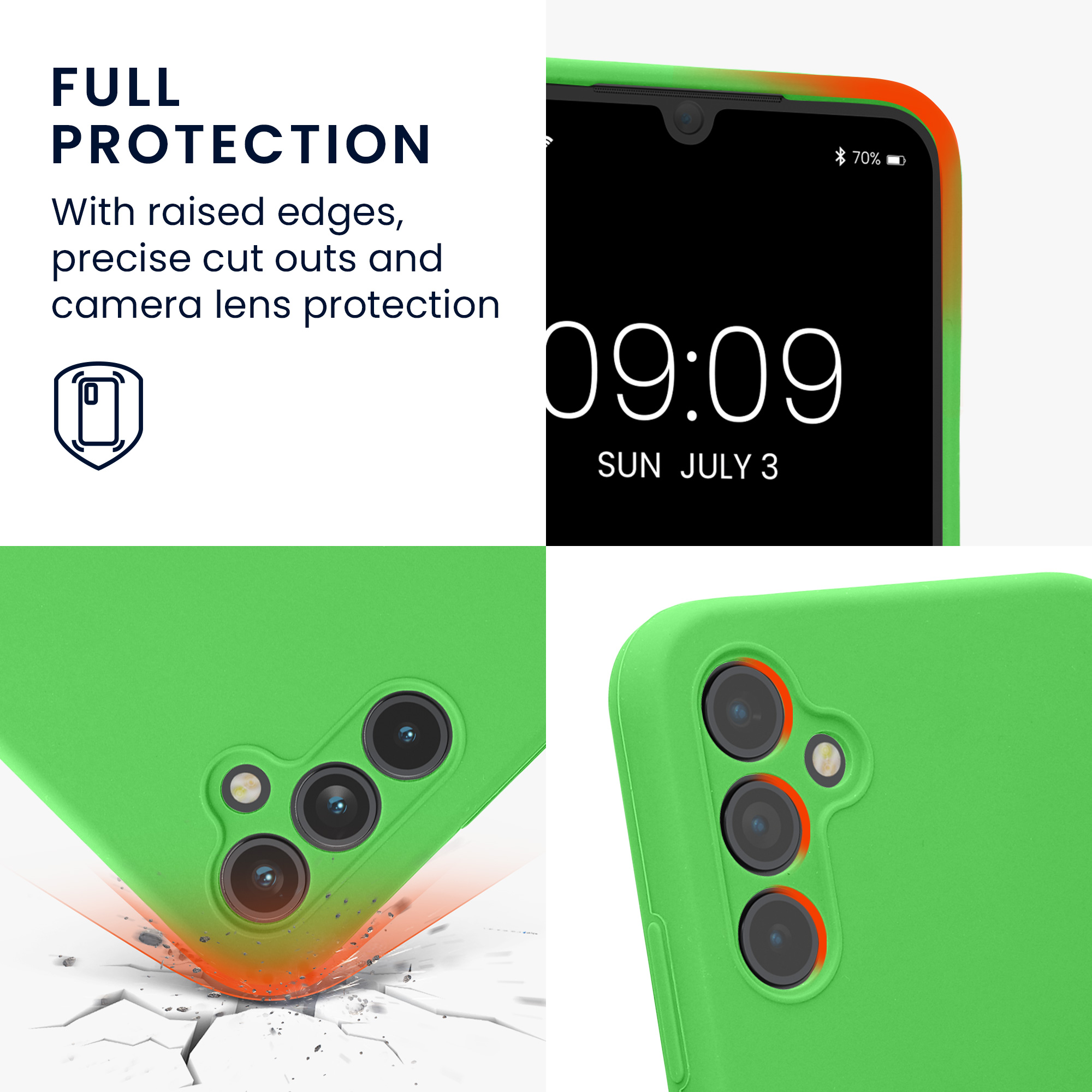 Kryt na mobil Samsung Galaxy A34 5G kwmobile slim matný TPU Limetková zelená