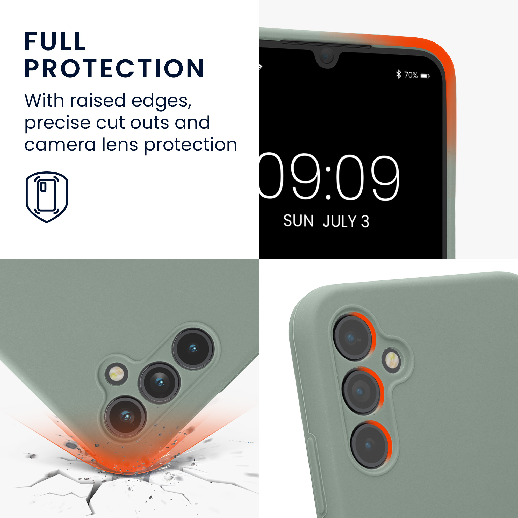 Matný kryt na mobil Samsung Galaxy A34 5G kwmobile Rainwashed Green