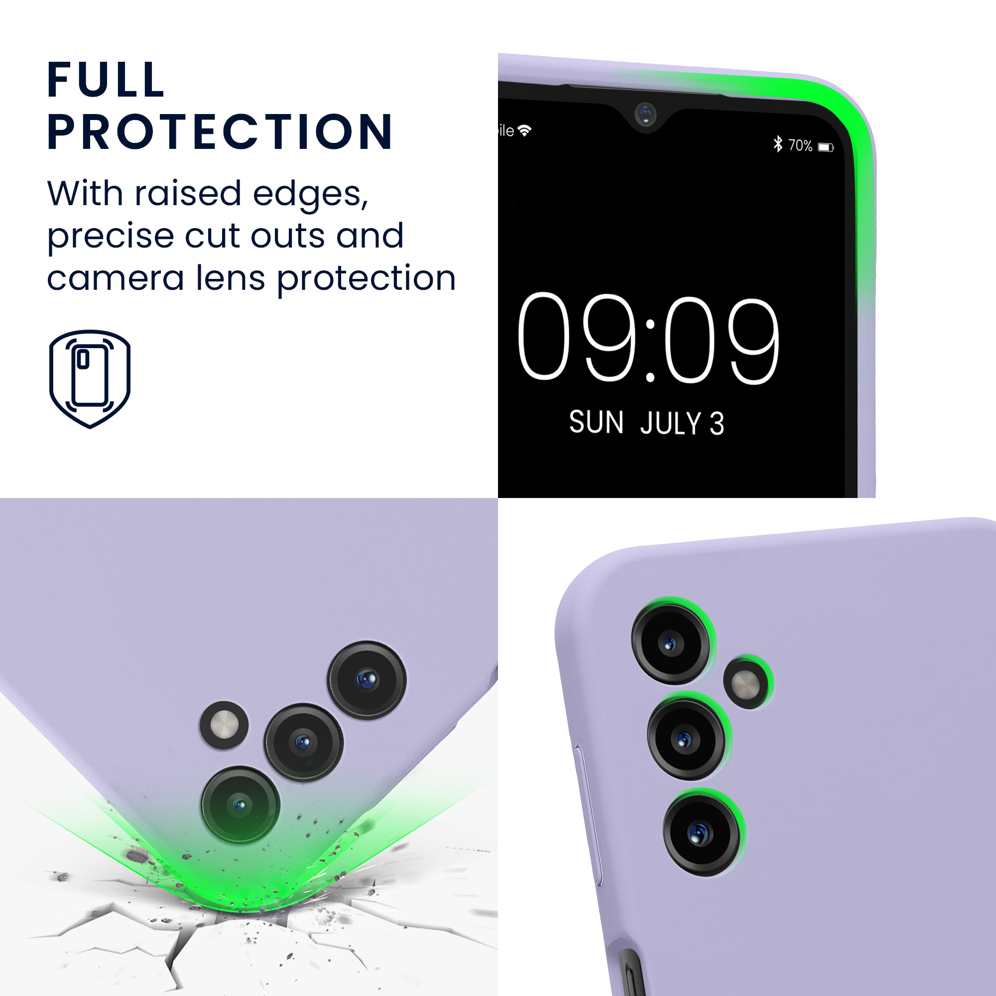Kryt na mobil Samsung Galaxy A14 5G kwmobile slim matný TPU Levandulová